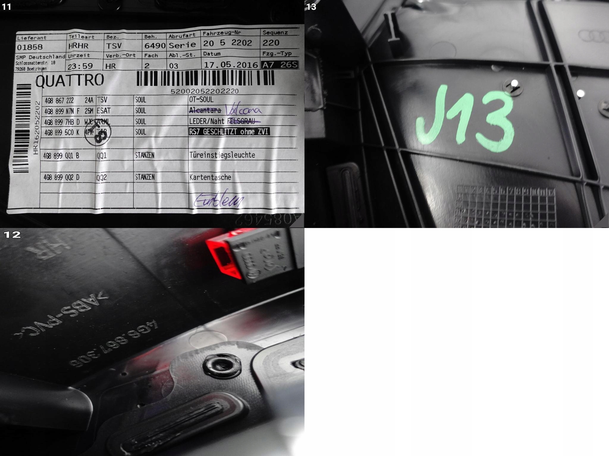 AUDI RS7 S7 A7 4G8 C7 10-18 TAPICERKA BOCZEK DRZWI PRAWA TYŁ EXCLUSIVE AUDI RS7 S7 A7 4G8 C7 10-18 TAPICERKA BOCZEK DRZWI PRAWA TYŁ EXCLUSIVE - obrazek 12