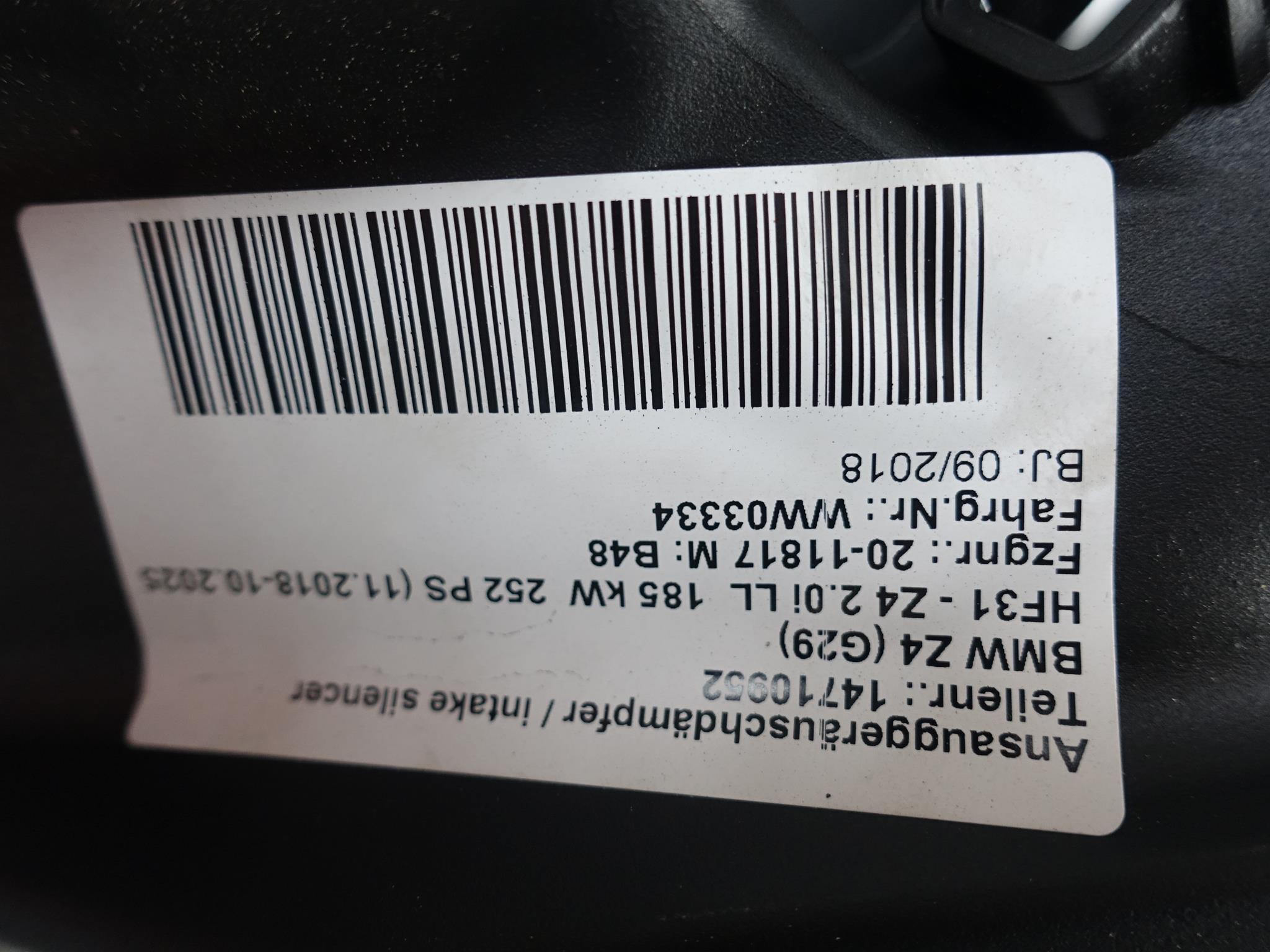 BMW Z4 G29 20i30i ROADSTER OBUDOWA FILTR POWIETRZA BMW Z4 G29 20i30i ROADSTER OBUDOWA FILTR POWIETRZA - obrazek 5