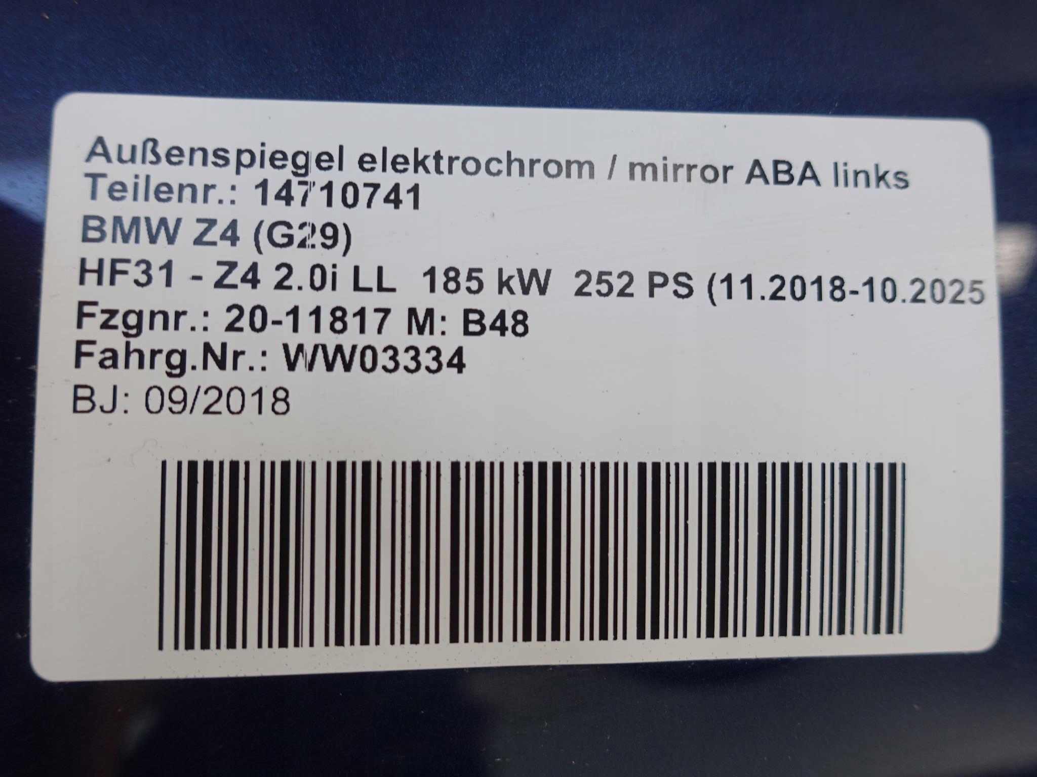 BMW Z4 G29 ROADSTER DRZWI LEWE PRZÓD KOMPLETNE EU BMW Z4 G29 ROADSTER DRZWI LEWE PRZÓD KOMPLETNE EU - obrazek 6