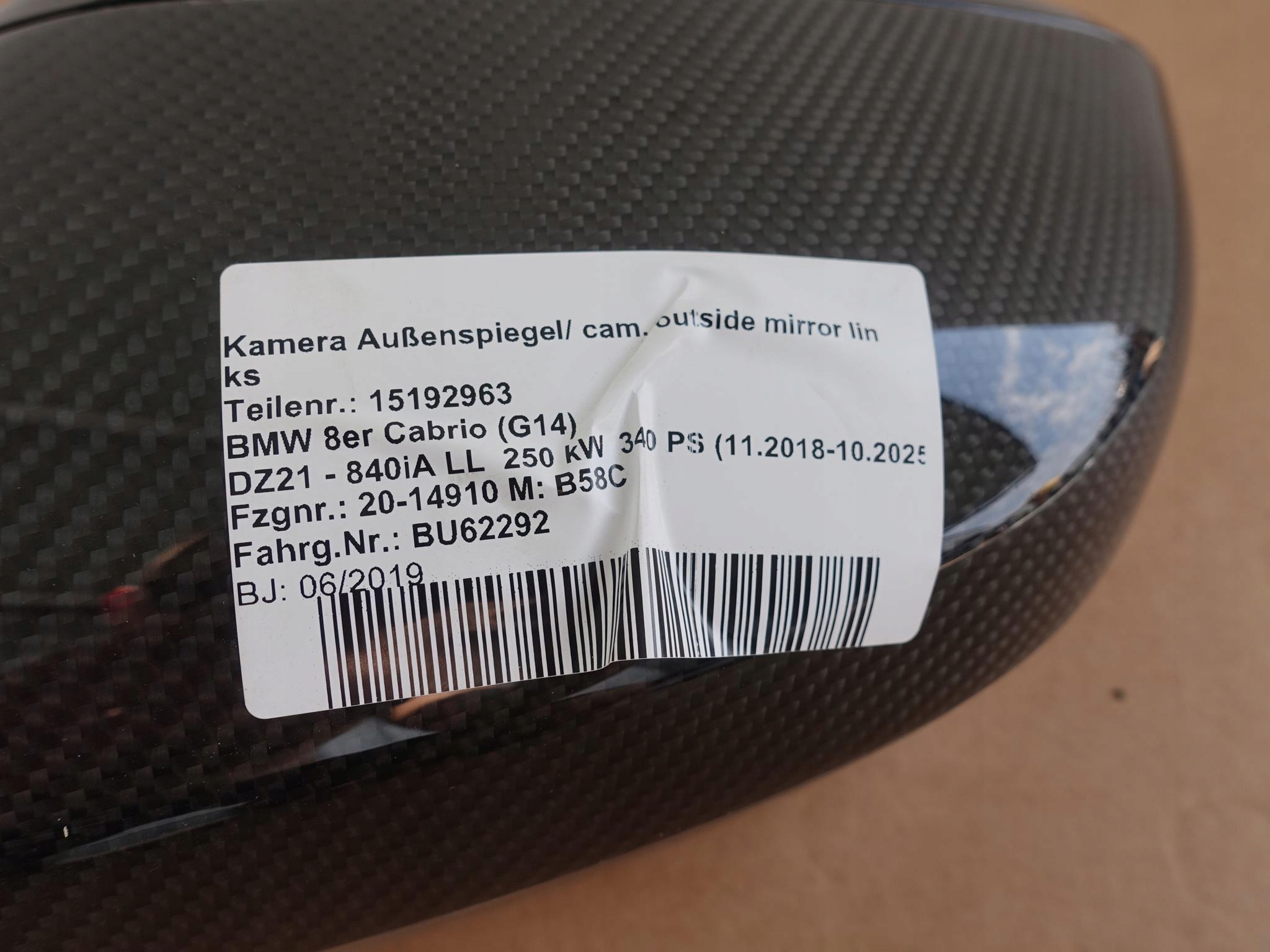 BMW 8 G14 G15 G16 LUSTERKO LEWE CARBON 9PIN BMW 8 G14 G15 G16 LUSTERKO LEWE CARBON 9PIN - obrazek 7