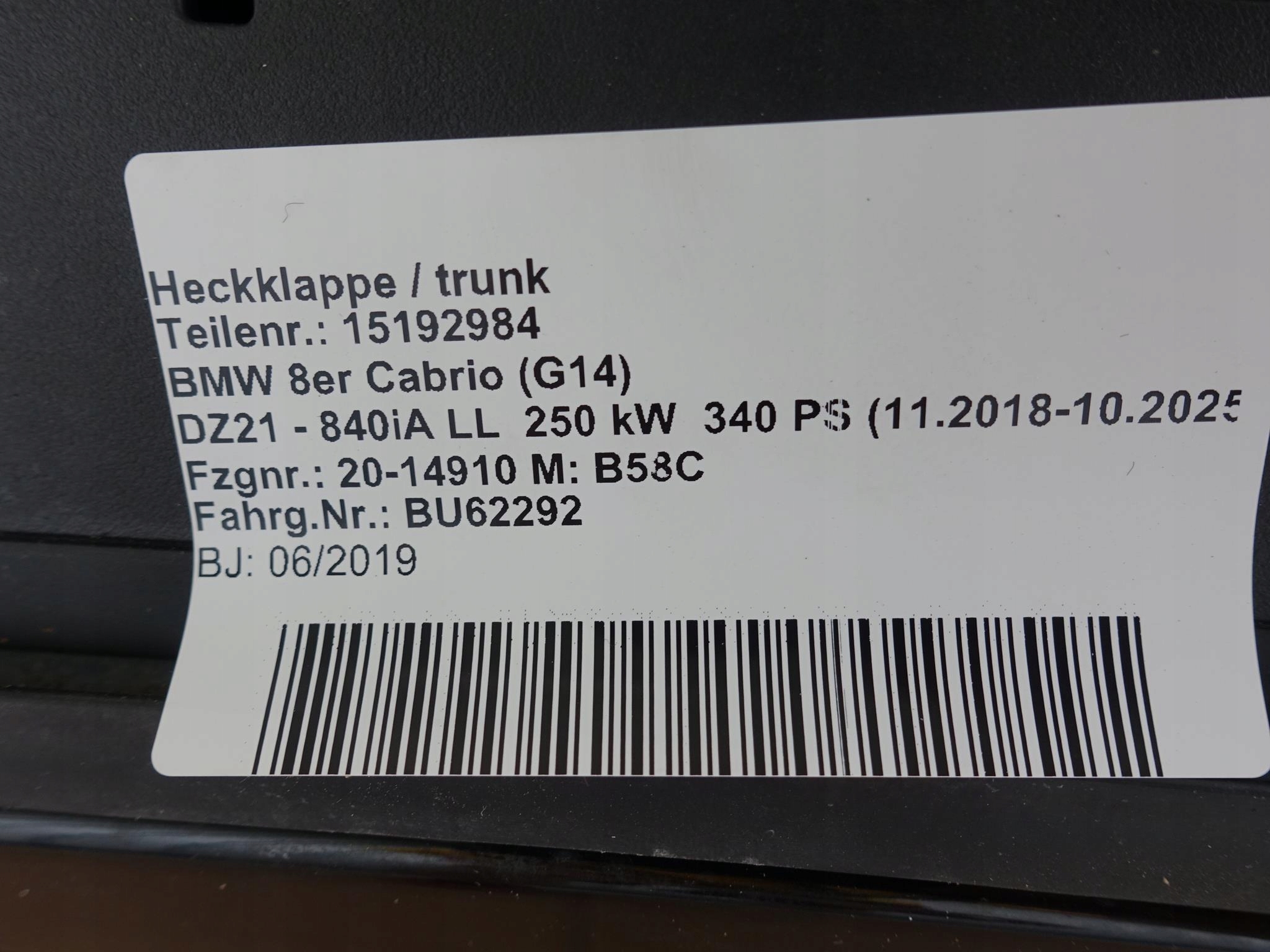 BMW 8 G14 M8 F91 KOLOR 475 KLAPA POKRYWA KAMERA BMW 8 G14 M8 F91 KOLOR 475 KLAPA POKRYWA KAMERA - obrazek 7