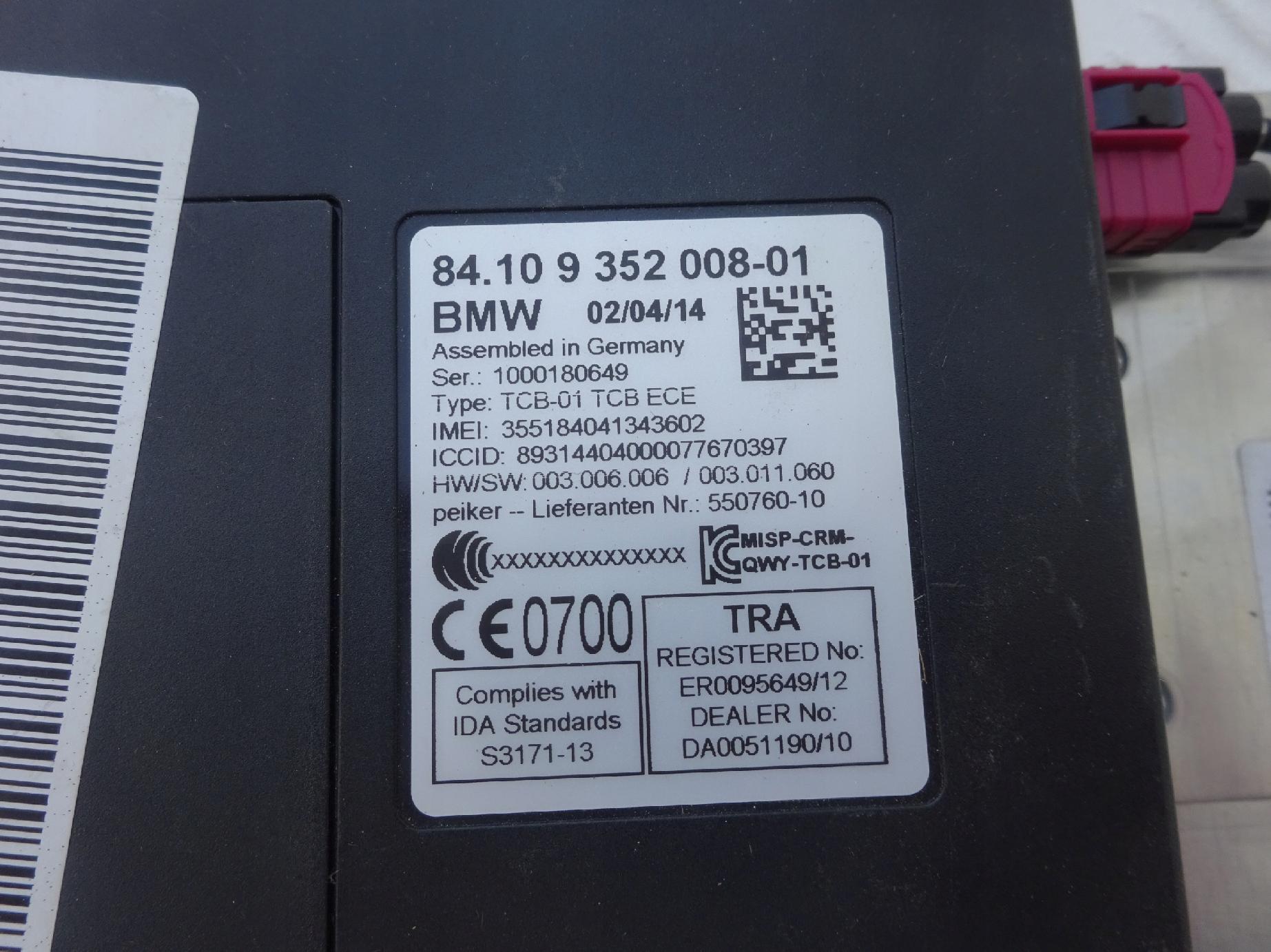 BMW STEROWNIK MODUŁ TCB ECE TELEMATIK 84109352008 BMW STEROWNIK MODUŁ TCB ECE TELEMATIK 84109352008 - obrazek 3