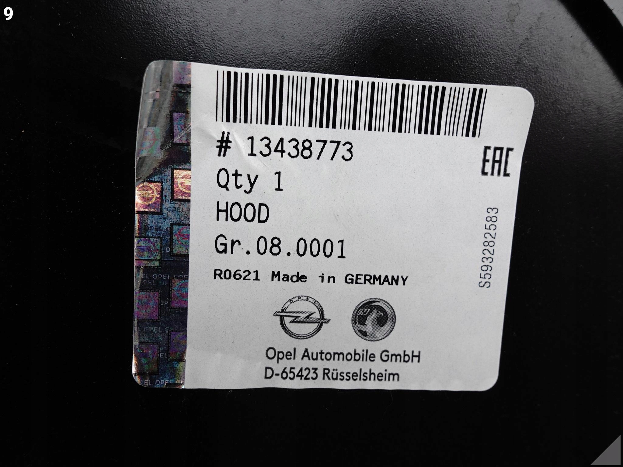 OPEL ADAM 12-19 MASKA POKRYWA SILNIKA NOWA ORG OPEL ADAM 12-19 MASKA POKRYWA SILNIKA NOWA ORG - obrazek 10