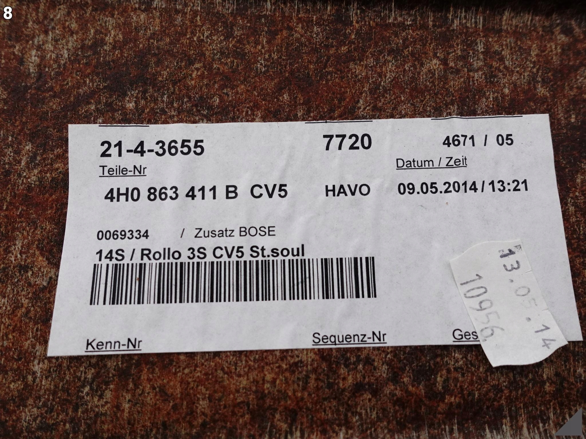AUDI A8 S8 4H0 D4 LIFT 09-17 PÓŁKA TYLNA BAGAŻNIKA KRATKA BOSE LONG CV5 AUDI A8 S8 4H0 D4 LIFT 09-17 PÓŁKA TYLNA BAGAŻNIKA KRATKA BOSE LONG CV5 - obrazek 9