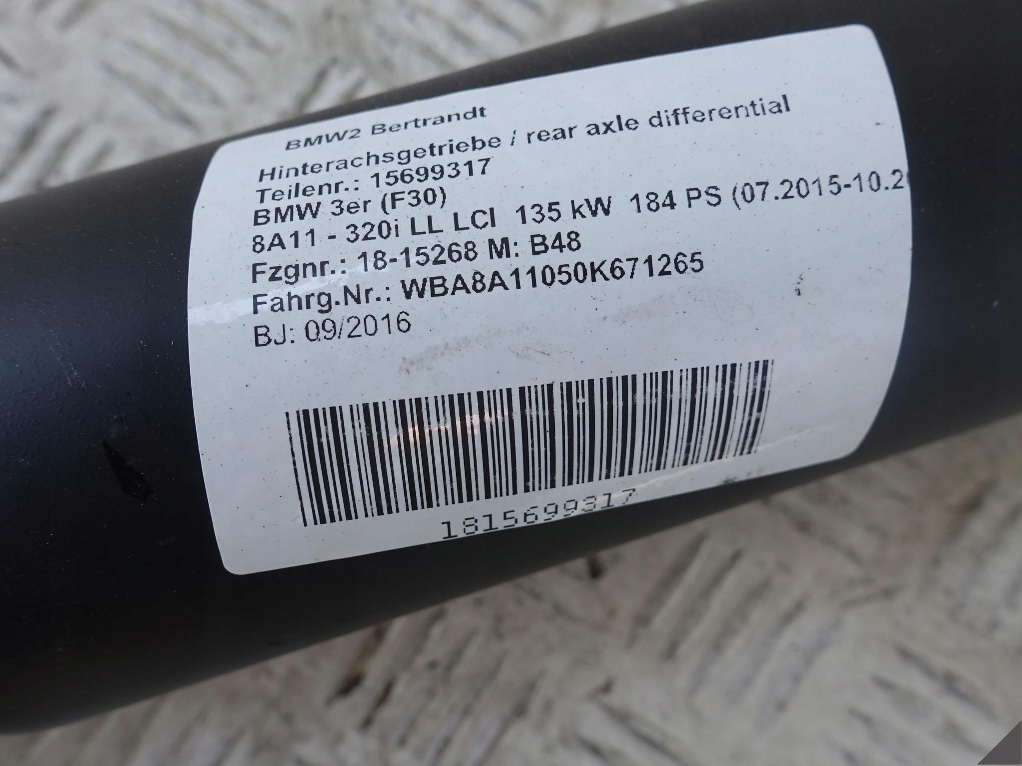 BMW F30 F31 F32 F33 LCI LIFT WAŁ NAPĘDOWY 10Km BMW F30 F31 F32 F33 LCI LIFT WAŁ NAPĘDOWY 10Km - obrazek 4