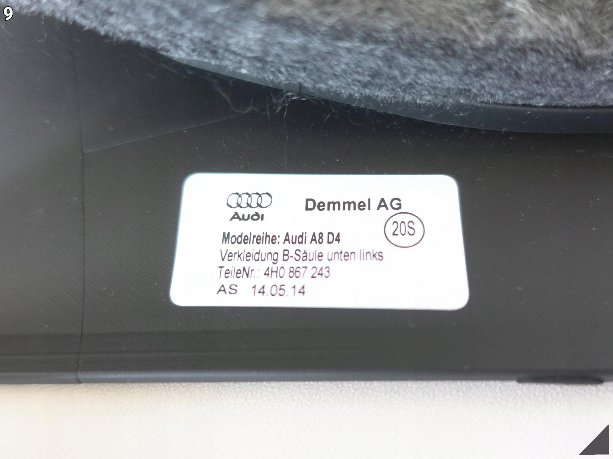 AUDI A8 4H0 D4 LIFT 13-17 OSŁONA POSZYCIE LEWEGO SŁUPKA B CHROM 6PS AUDI A8 4H0 D4 LIFT 13-17 OSŁONA POSZYCIE LEWEGO SŁUPKA B CHROM 6PS - obrazek 10