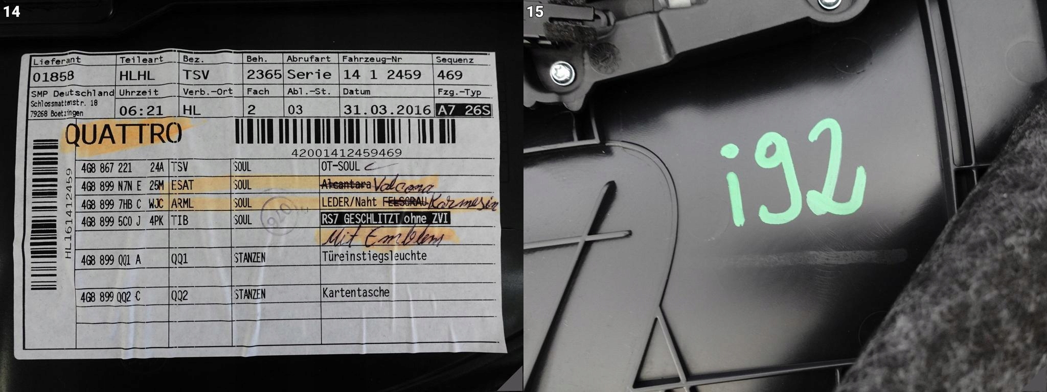 AUDI RS7 S7 A7 4G8 C7 10-18 LIFT TAPICERKA BOCZEK DRZWI LEWA TYŁ EXCLUSIVE AUDI RS7 S7 A7 4G8 C7 10-18 LIFT TAPICERKA BOCZEK DRZWI LEWA TYŁ EXCLUSIVE - obrazek 12