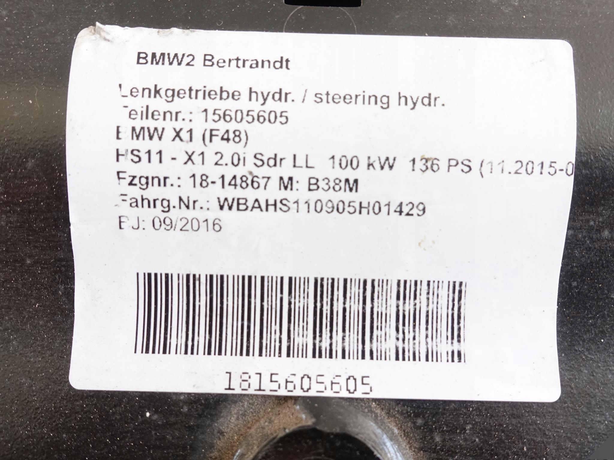 BMW X1 F48 X2 F39 MINI WÓZEK SANKI PRZÓD *20KM* BMW X1 F48 X2 F39 MINI WÓZEK SANKI PRZÓD *20KM* - obrazek 2