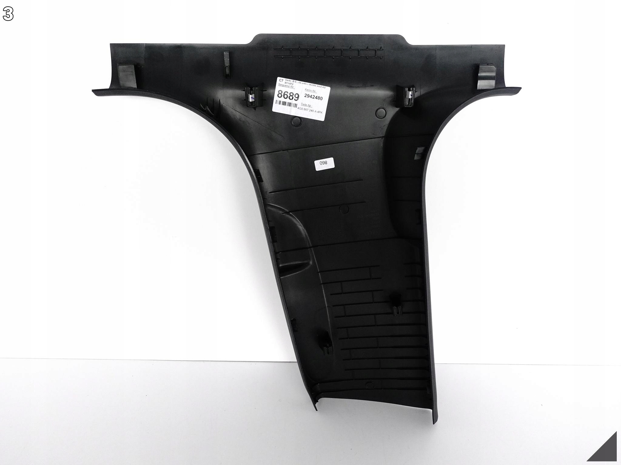 AUDI A6 S6 C7 4G0 10-18 LIFT LISTWA OSŁONA SŁUPKA B PRAWA PRZÓD KOLOR 4PK AUDI A6 S6 C7 4G0 10-18 LIFT LISTWA OSŁONA SŁUPKA B PRAWA PRZÓD KOLOR 4PK - obrazek 4