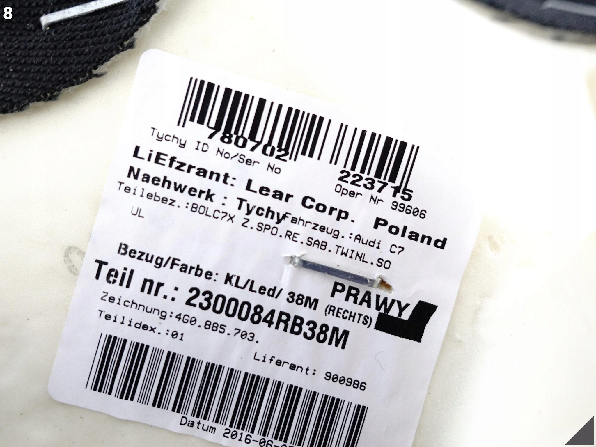 AUDI A6 4G0 A7 4G8 C7 10-18 LIFT BOCZEK OSŁONA TYLNEJ KANAPY PRAWY 38M AUDI A6 4G0 A7 4G8 C7 10-18 LIFT BOCZEK OSŁONA TYLNEJ KANAPY PRAWY 38M - obrazek 9