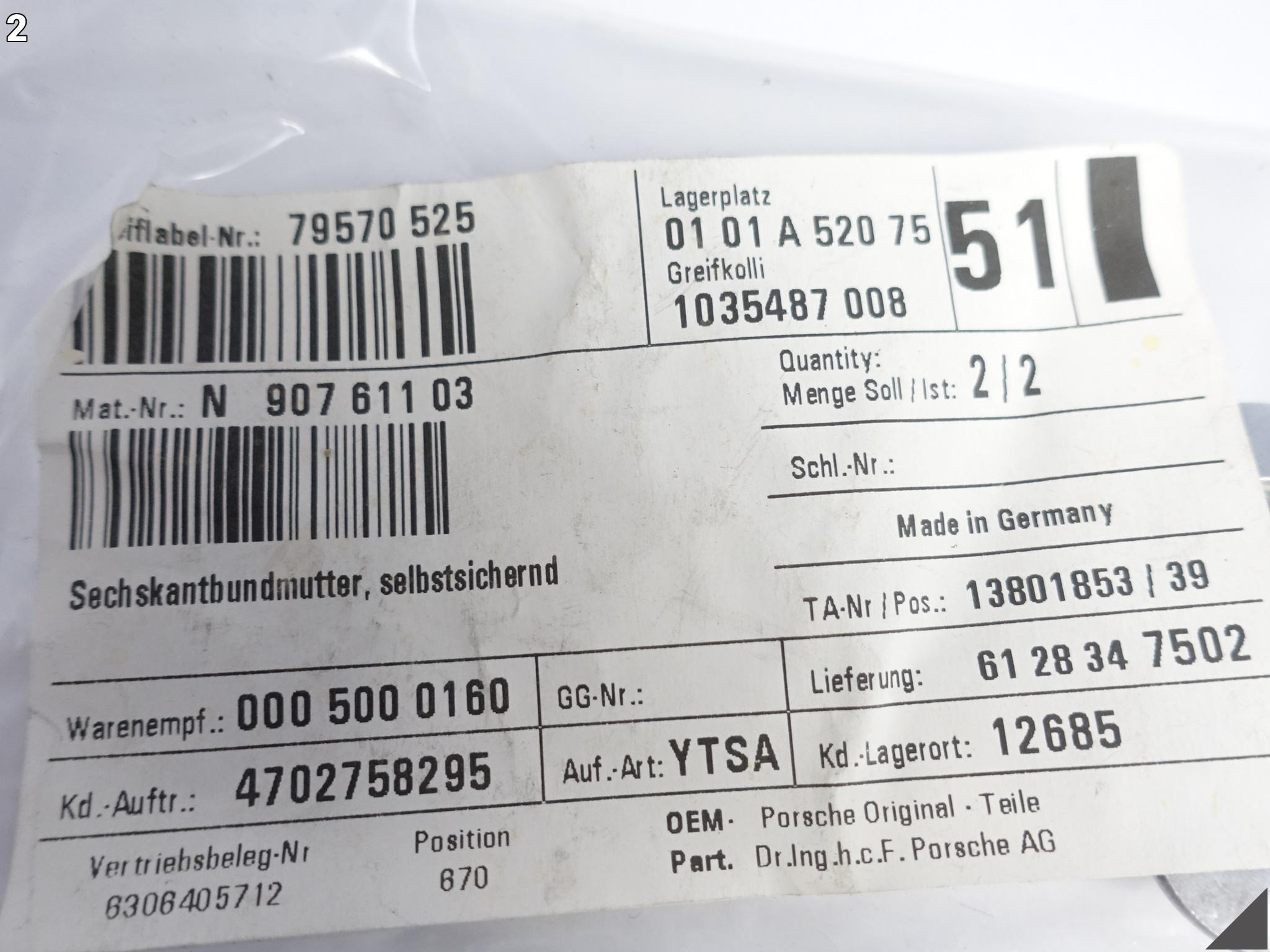 VW PORSCHE AUDI SKODA SEAT ZESTAW NAKRĘTEK KOŁNIERZOWYCH NOWE ORYGINALNE VW PORSCHE AUDI SKODA SEAT ZESTAW NAKRĘTEK KOŁNIERZOWYCH NOWE ORYGINALNE - obrazek 3