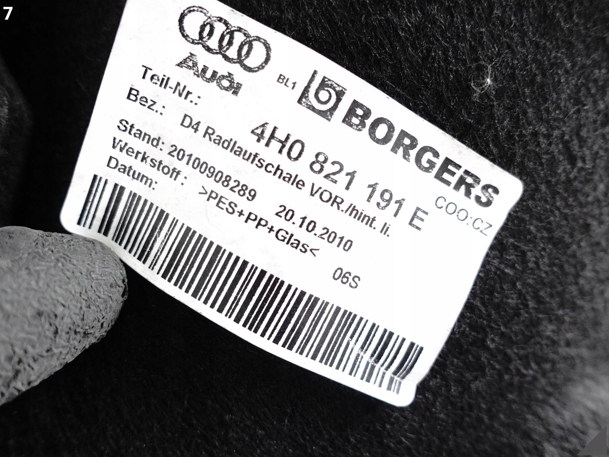 AUDI A8 S8 4H0 D4 LIFT 09-17 NADKOLE LEWE PRZÓD TYLNA CZĘŚĆ 4H0821191E AUDI A8 S8 4H0 D4 LIFT 09-17 NADKOLE LEWE PRZÓD TYLNA CZĘŚĆ 4H0821191E - obrazek 8