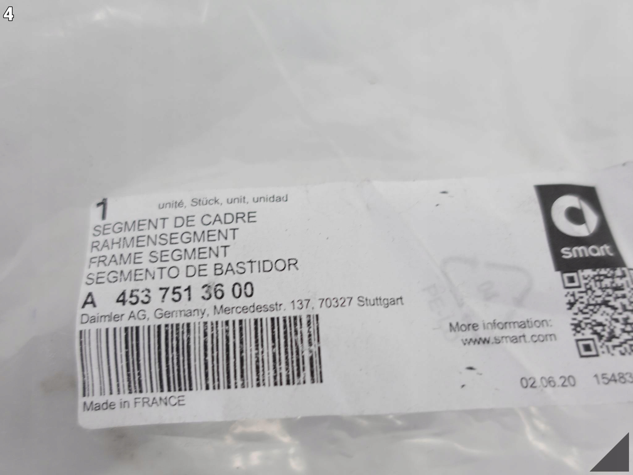 SMART FORTWO III 14-19 USZCZELKA POKRYWY PRZÓD SMART FORTWO III 14-19 USZCZELKA POKRYWY PRZÓD - obrazek 5