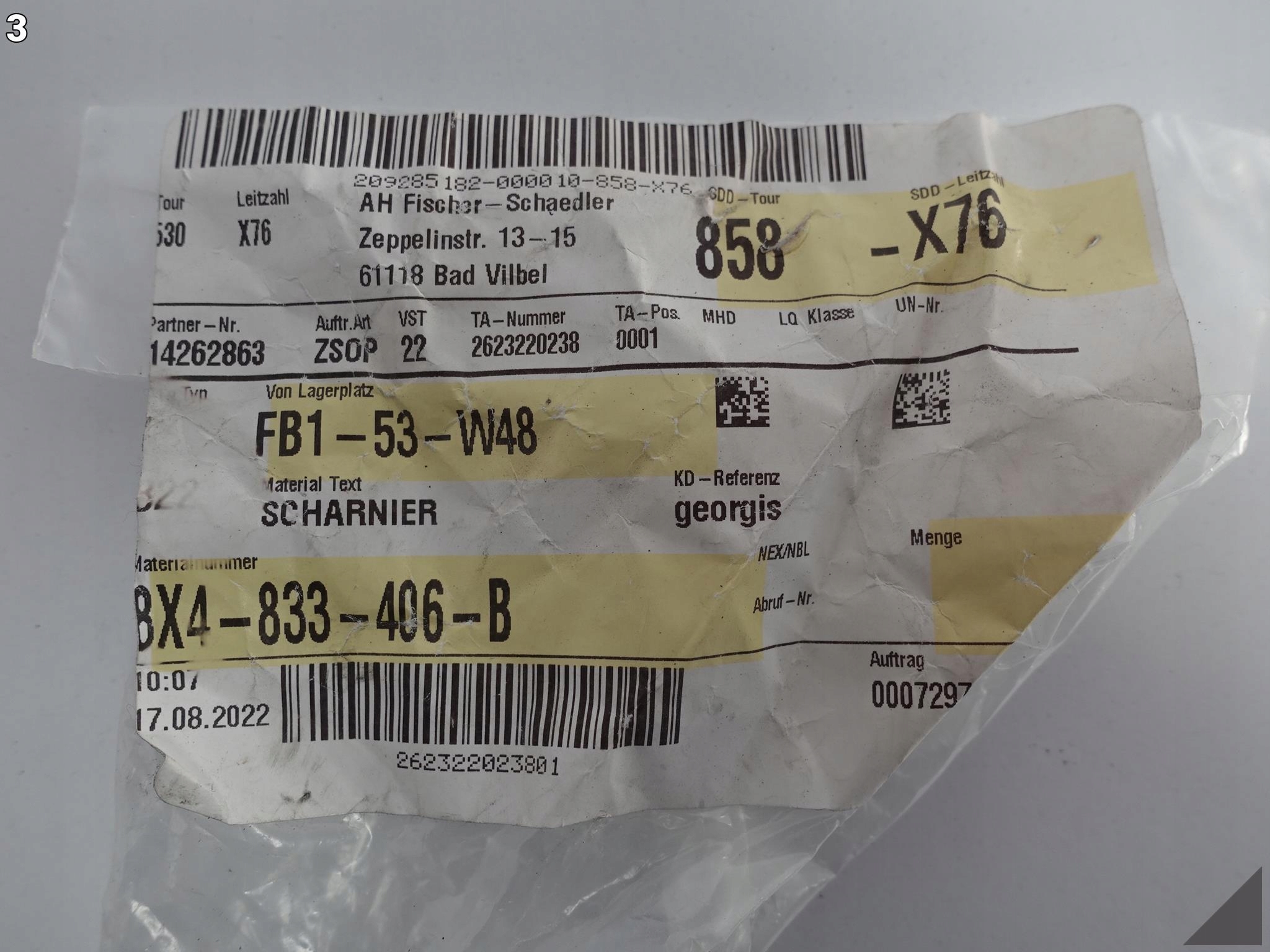 AUDI A1 8X 10-18 ZAWIAS DRZWI PRAWY TYŁ AUDI A1 8X 10-18 ZAWIAS DRZWI PRAWY TYŁ - obrazek 4