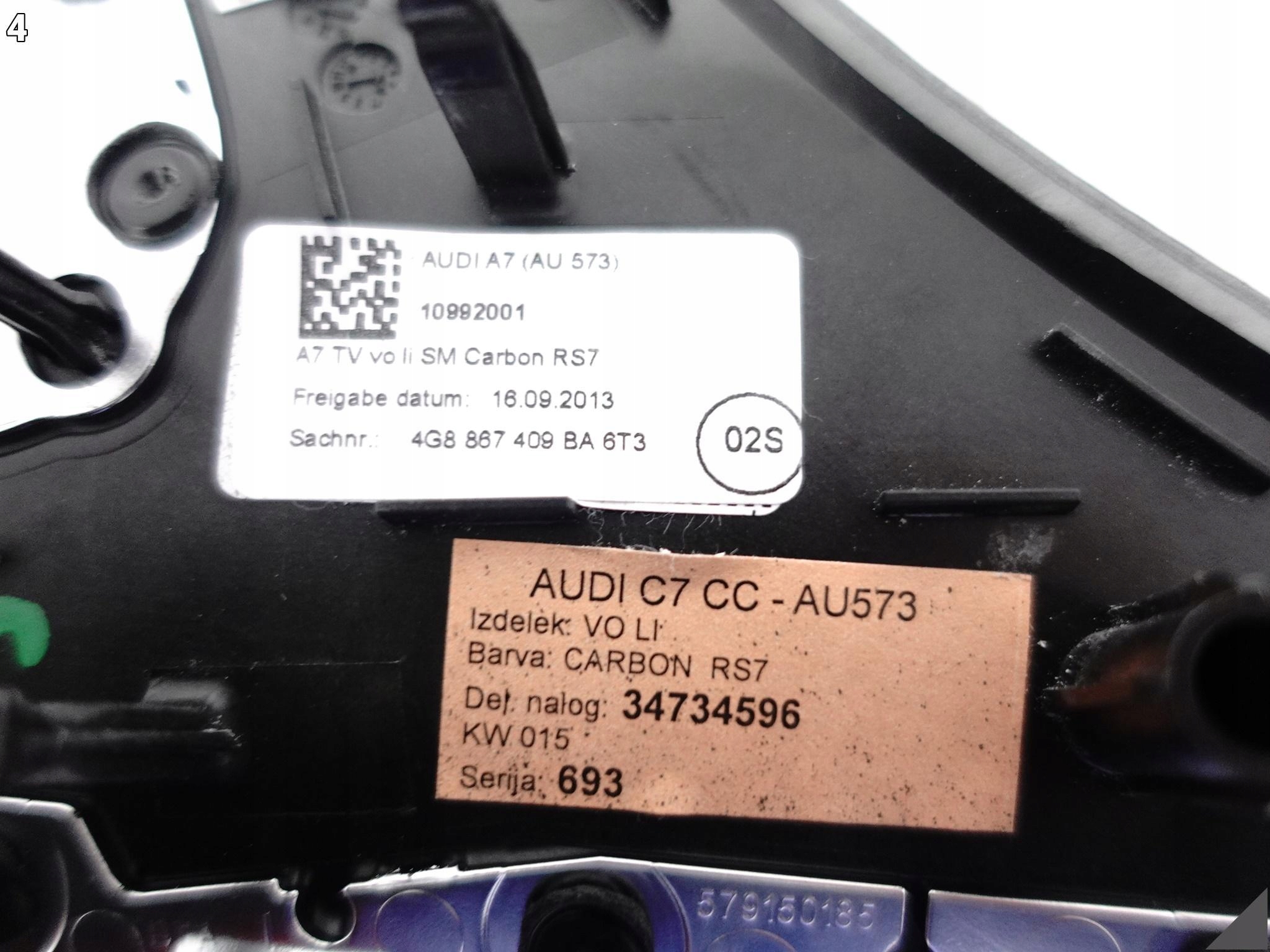 AUDI RS7 S7 A7 4G8 C7 10-18 OSŁONA DEKOR DRZWI LEWA PRZÓD CARBON CHROM 6T3 AUDI RS7 S7 A7 4G8 C7 10-18 OSŁONA DEKOR DRZWI LEWA PRZÓD CARBON CHROM 6T3 - obrazek 5