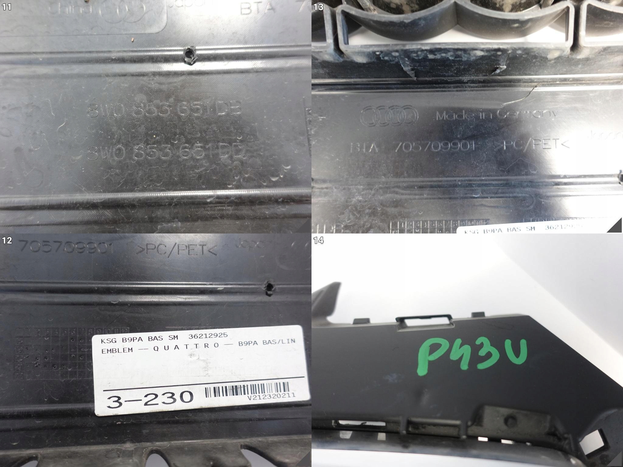 AUDI A4 B9 8W0 LIFT 19- ZWYKŁY / BASIS ZDERZAK GRILL ATRAPA PRZÓD AUDI A4 B9 8W0 LIFT 19- ZWYKŁY / BASIS ZDERZAK GRILL ATRAPA PRZÓD - obrazek 12