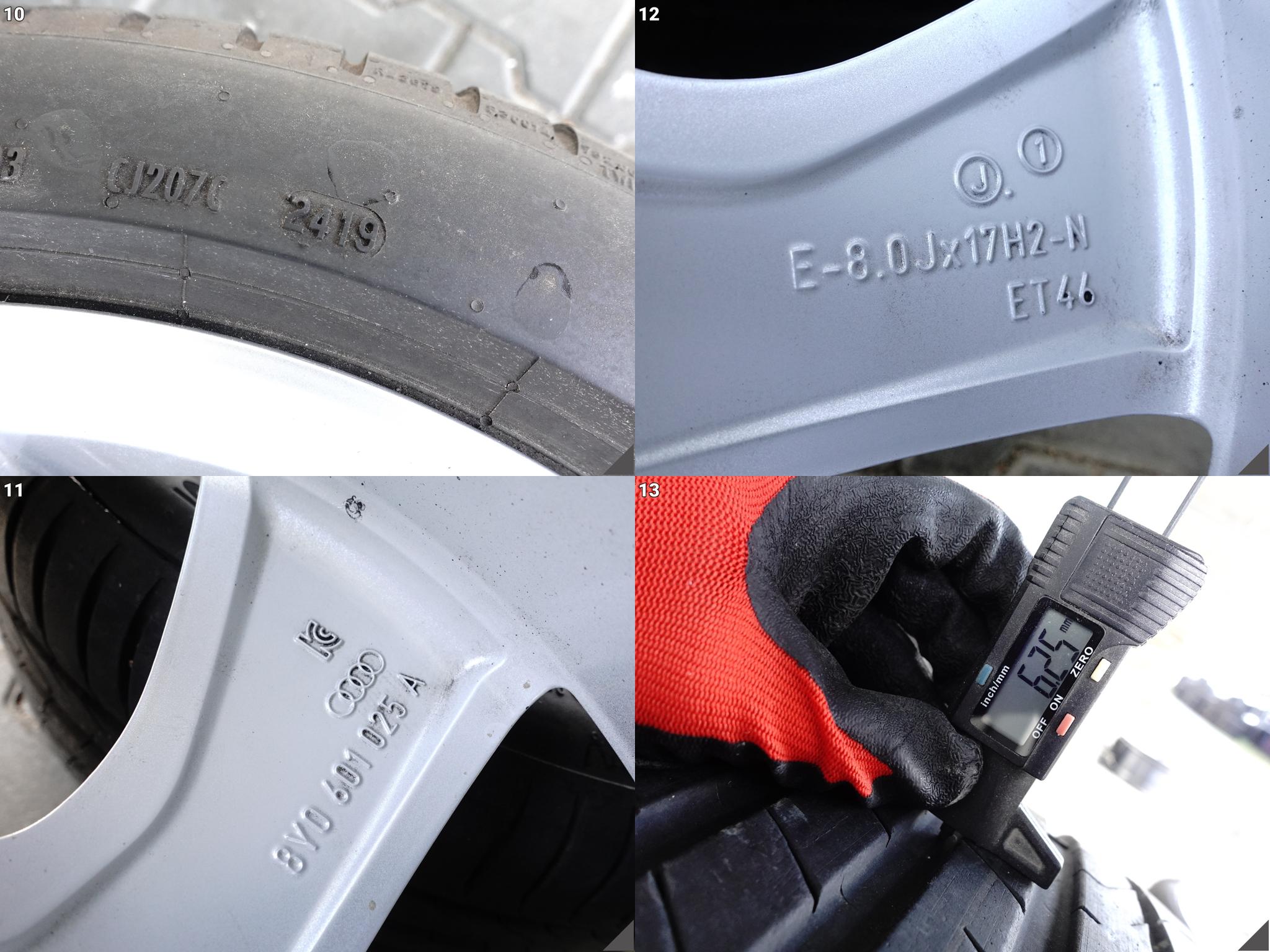 AUDI A3 S3 8Y0 KOŁA FELGI +OPONY PIRELLI 225/45 19ROK 6,5MM LATO 8Jx17 ET46 AUDI A3 S3 8Y0 KOŁA FELGI +OPONY PIRELLI 225/45 19ROK 6,5MM LATO 8Jx17 ET46 - obrazek 11
