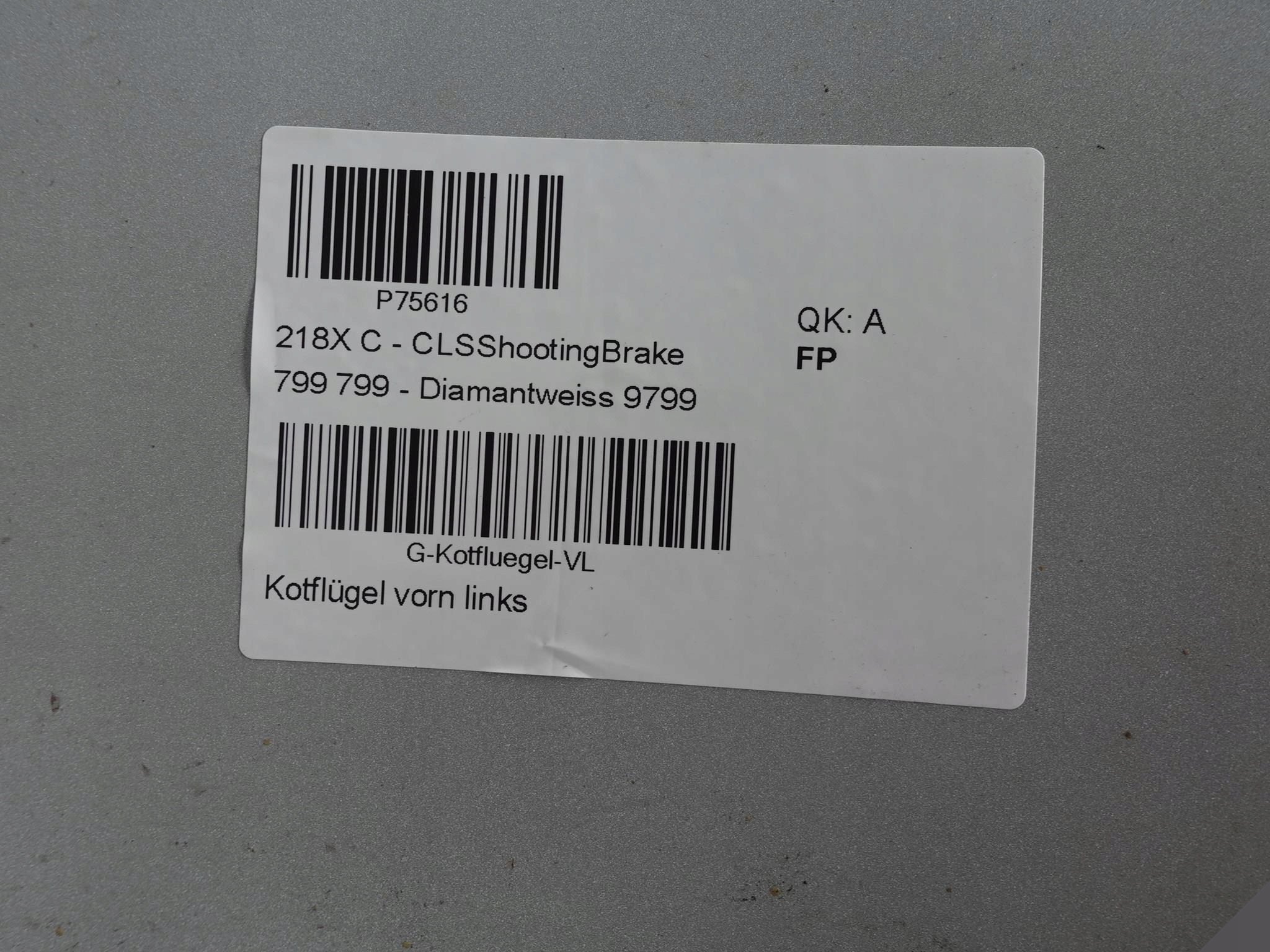 MERCEDES CLS C218 X218 10-18 BŁOTNIK LEWY *9799* MERCEDES CLS C218 X218 10-18 BŁOTNIK LEWY *9799* - obrazek 5