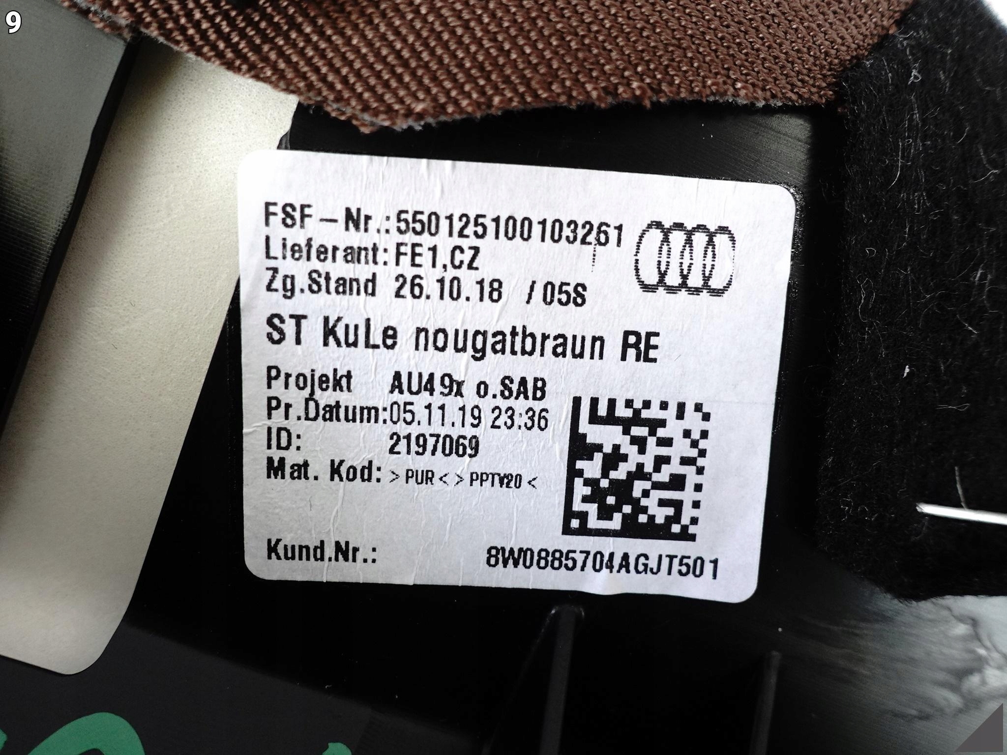 AUDI A5 8W6 F5 A4 8W0 B9 15- OSŁONA BOCZEK TAPICERKA KANAPA TYŁ PRAWA JT5 AUDI A5 8W6 F5 A4 8W0 B9 15- OSŁONA BOCZEK TAPICERKA KANAPA TYŁ PRAWA JT5 - obrazek 10