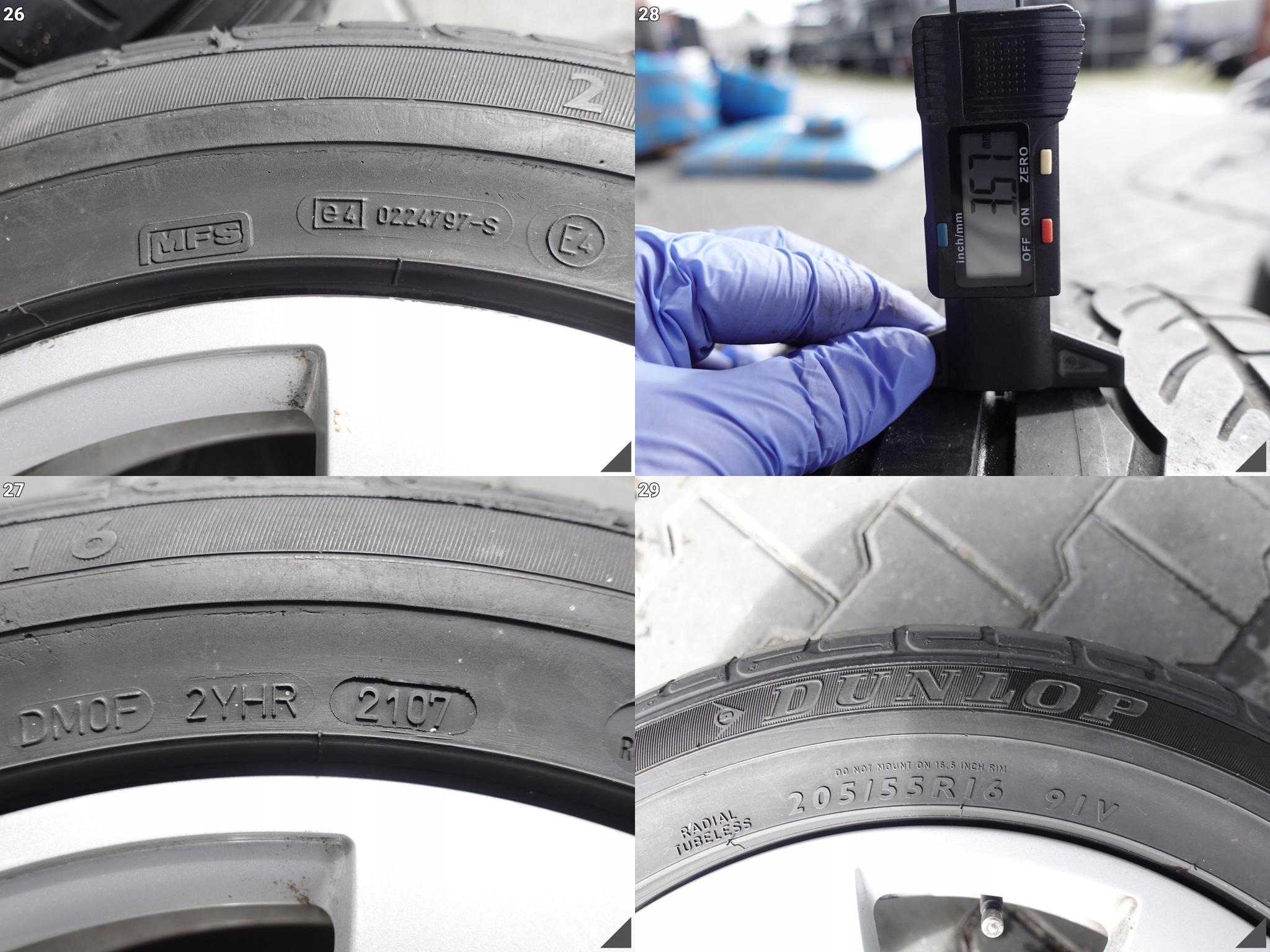 MB C-KLASA W204 7JX16 ET43 MICHELIN+DUNLOP 205/55 FELGI+OPONY LATO 3,5MM MB C-KLASA W204 7JX16 ET43 MICHELIN+DUNLOP 205/55 FELGI+OPONY LATO 3,5MM - obrazek 9
