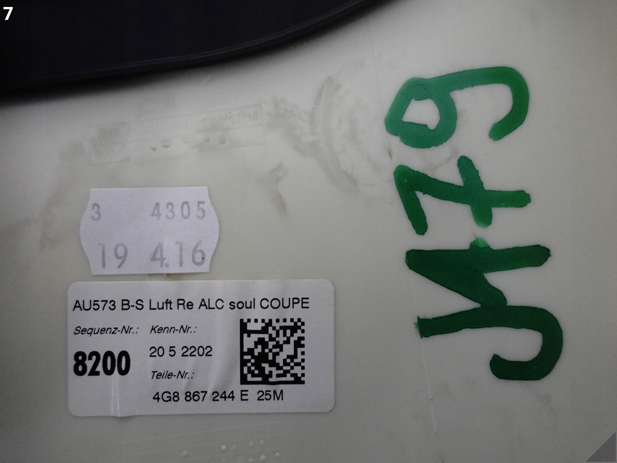 AUDI RS7 S7 A7 4G8 C7 14-18 OSŁONA POSZYCIE SŁUPEK B PRAWY ALCANTARA 25M AUDI RS7 S7 A7 4G8 C7 14-18 OSŁONA POSZYCIE SŁUPEK B PRAWY ALCANTARA 25M - obrazek 8