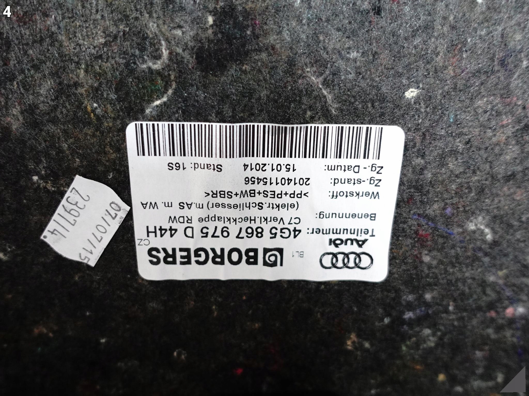 AUDI A6 4G5 C7 14-18 LIFT TAPICERKA KLAPY BAGAŻNIKA LIMUZYNA SEDAN TYŁ AUDI A6 4G5 C7 14-18 LIFT TAPICERKA KLAPY BAGAŻNIKA LIMUZYNA SEDAN TYŁ - obrazek 5
