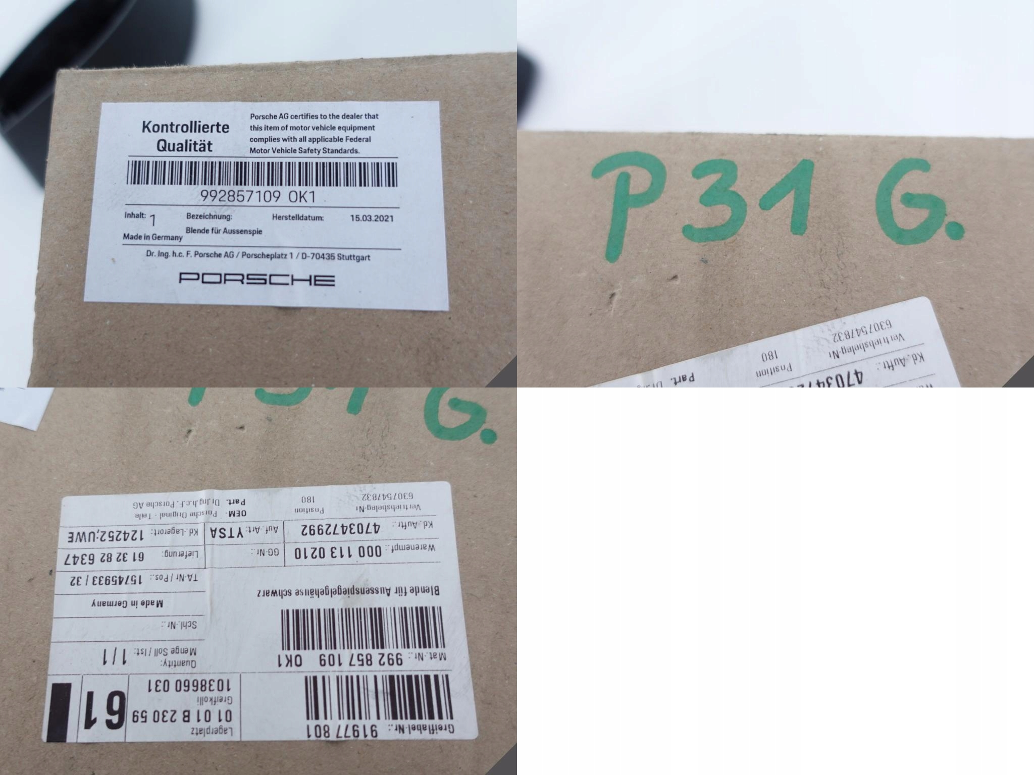 PORSCHE 992 OBUDOWA LUSTERKA DOLNA LEWA PORSCHE 992 OBUDOWA LUSTERKA DOLNA LEWA - obrazek 12