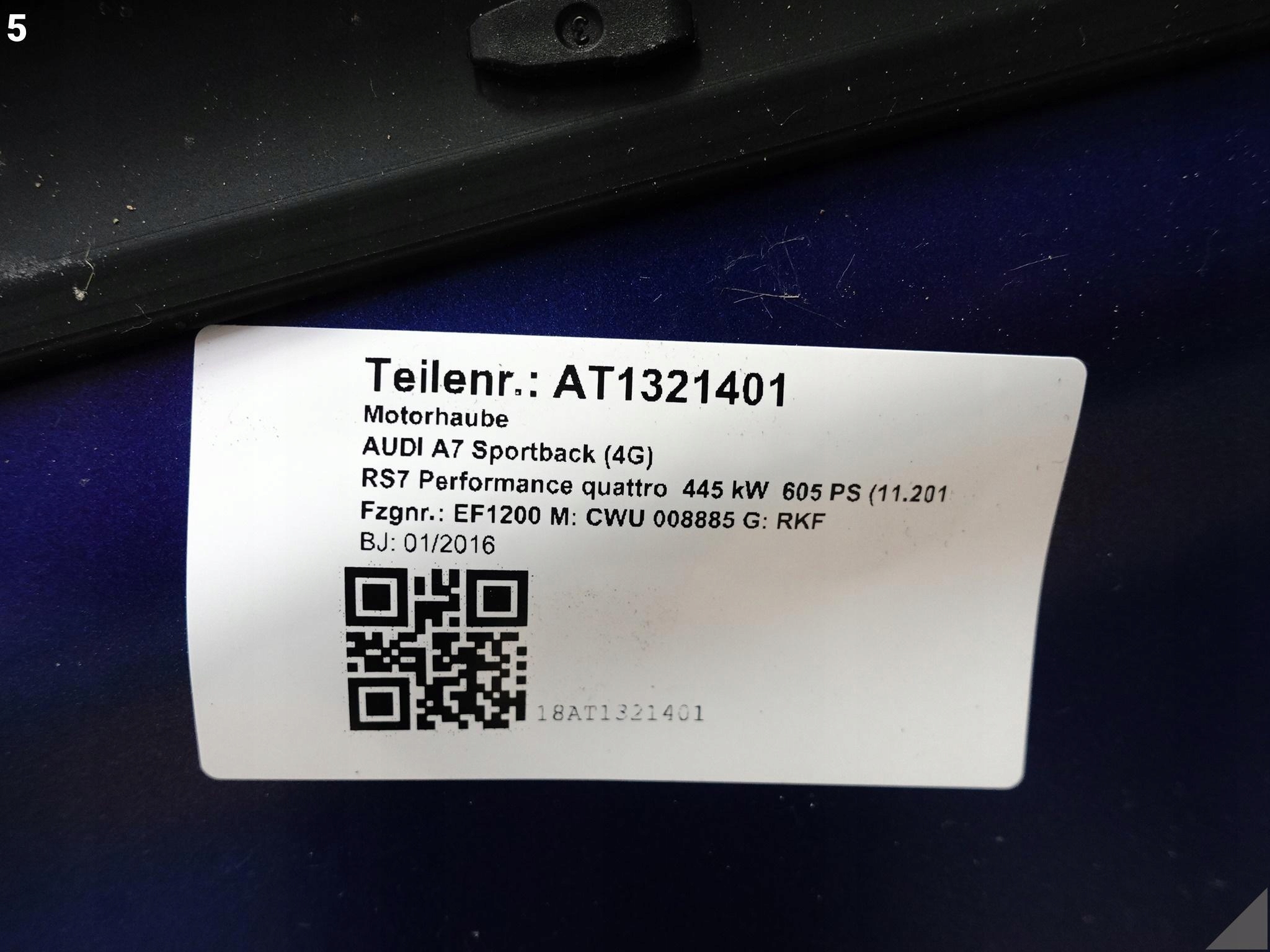 AUDI RS7 S7 A7 4G8 C7 10-18 MASKA POKRYWA KOMPLETNA DEMONTAŻ KOLOR LY5Q Y5Q AUDI RS7 S7 A7 4G8 C7 10-18 MASKA POKRYWA KOMPLETNA DEMONTAŻ KOLOR LY5Q Y5Q - obrazek 6