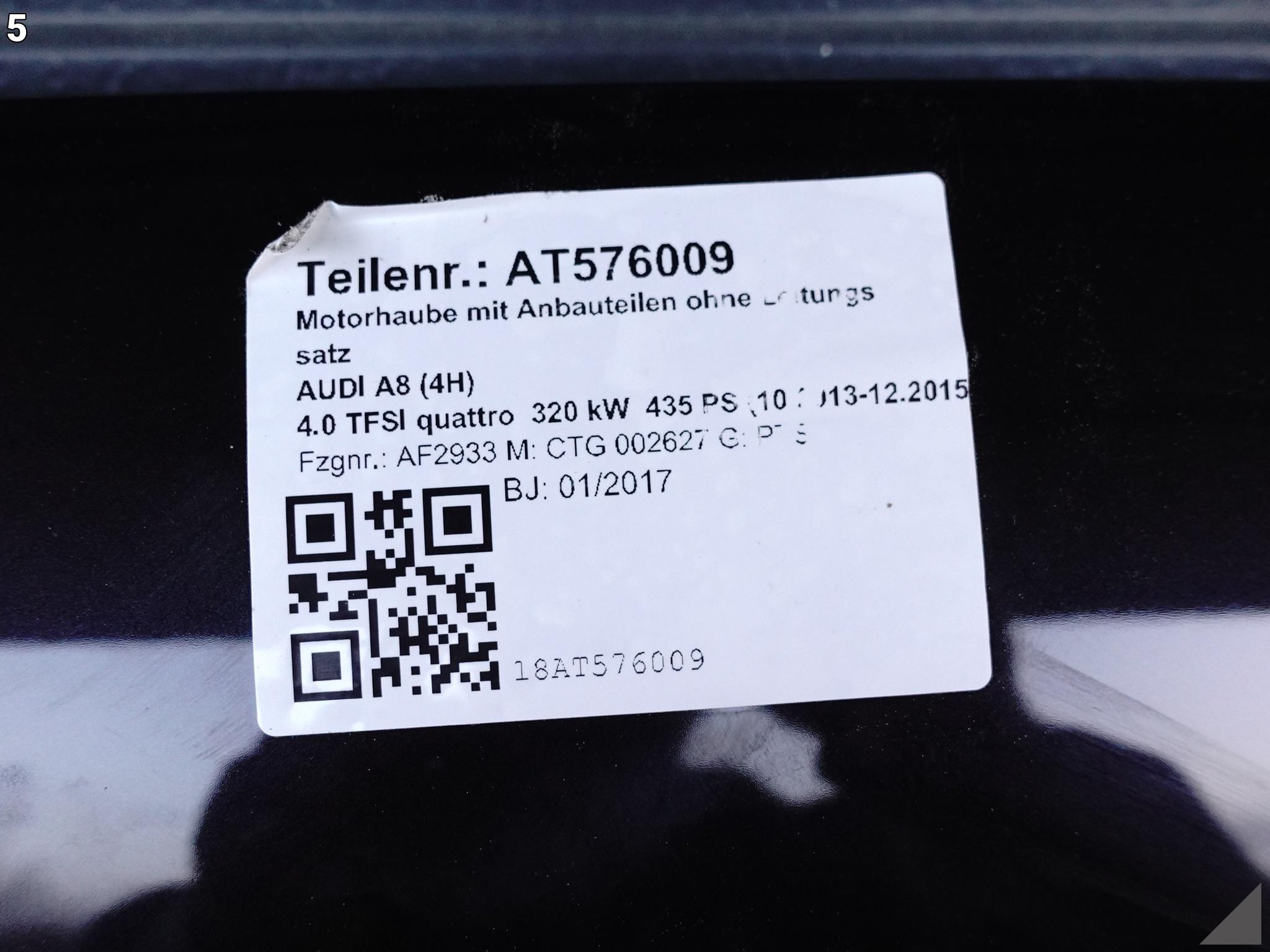 AUDI A8 S8 4H0 D4 LIFT 13-17 MASKA POKRYWA SILNIKA DEMONTAŻ KOLOR:4N4N AUDI A8 S8 4H0 D4 LIFT 13-17 MASKA POKRYWA SILNIKA DEMONTAŻ KOLOR:4N4N - obrazek 6