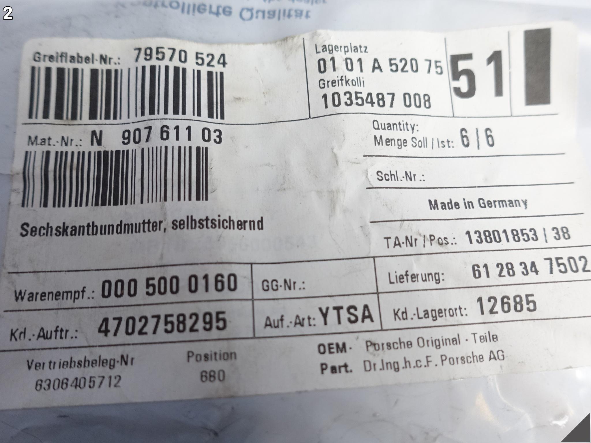 VW PORSCHE AUDI SKODA SEAT ZESTAW NAKRĘTEK KOŁNIERZOWYCH NOWE ORYGINALNE VW PORSCHE AUDI SKODA SEAT ZESTAW NAKRĘTEK KOŁNIERZOWYCH NOWE ORYGINALNE - obrazek 3