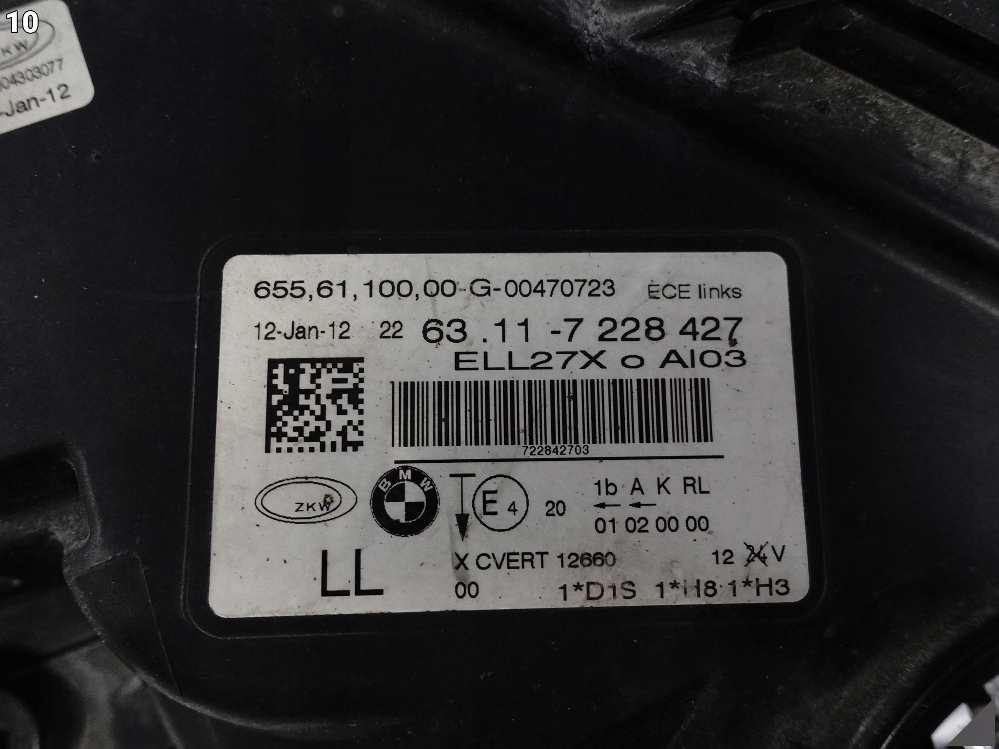 BMW 7 F01 F02 08-13 (PRZED LIFTEM) LAMPA XENON SKRĘTNA DYNAMIC LEWA EUROPA BMW 7 F01 F02 08-13 (PRZED LIFTEM) LAMPA XENON SKRĘTNA DYNAMIC LEWA EUROPA - obrazek 11