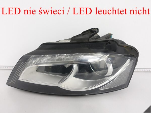 AUDI A3 S3 RS3 8P0 LIFT 08-12 LAMPA XENON + LED NIESKRĘTNA LEWA PRZÓD EU AUDI A3 S3 RS3 8P0 LIFT 08-12 LAMPA XENON + LED NIESKRĘTNA LEWA PRZÓD EU