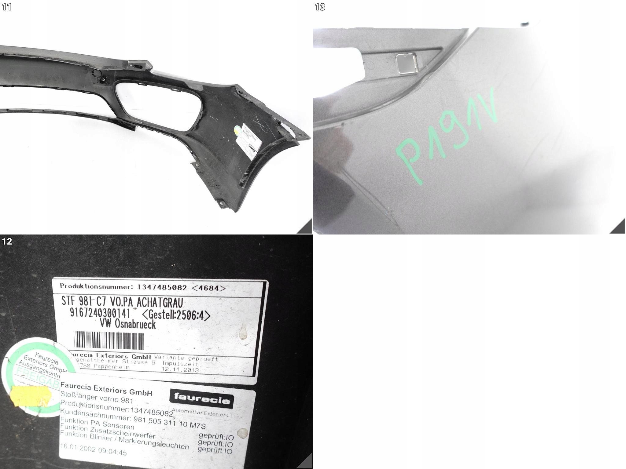 PORSCHE 981C 981 CAYMAN 13-16 ZDERZAK PRZÓD B.ŁADNY *otwory tylko na pdc* PORSCHE 981C 981 CAYMAN 13-16 ZDERZAK PRZÓD B.ŁADNY *otwory tylko na pdc* - obrazek 12
