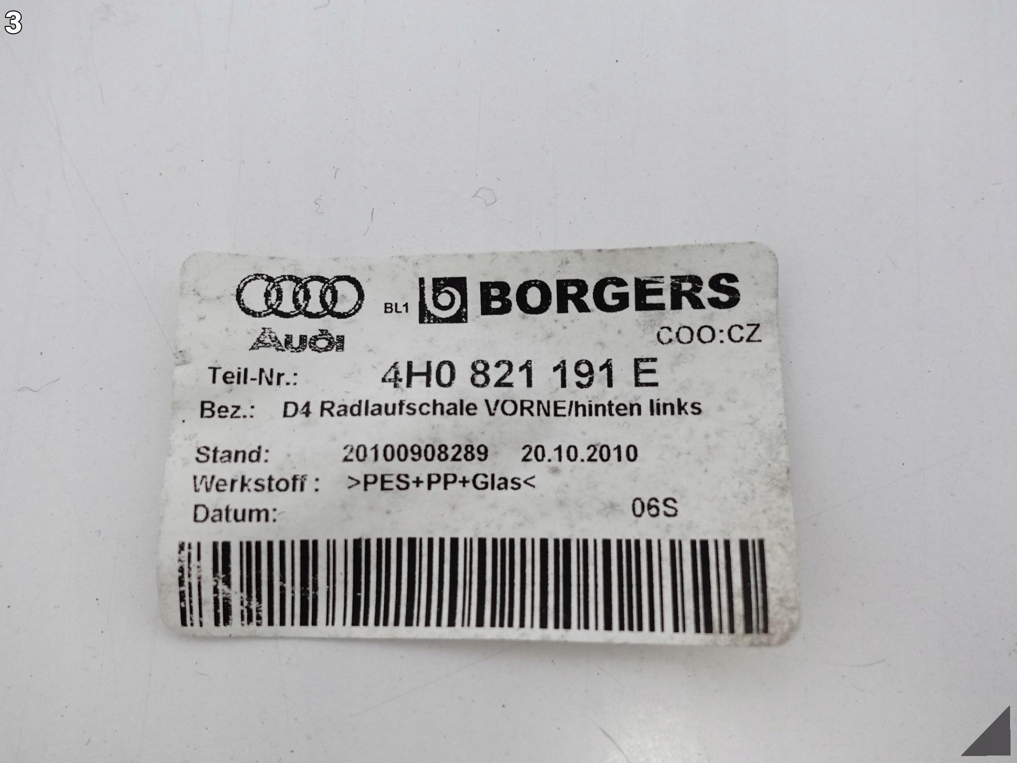 AUDI A8 S8 4H0 D4 LIFT 09-17 NADKOLE LEWE PRZÓD TYLNA CZĘŚĆ 4H0821191E AUDI A8 S8 4H0 D4 LIFT 09-17 NADKOLE LEWE PRZÓD TYLNA CZĘŚĆ 4H0821191E - obrazek 4