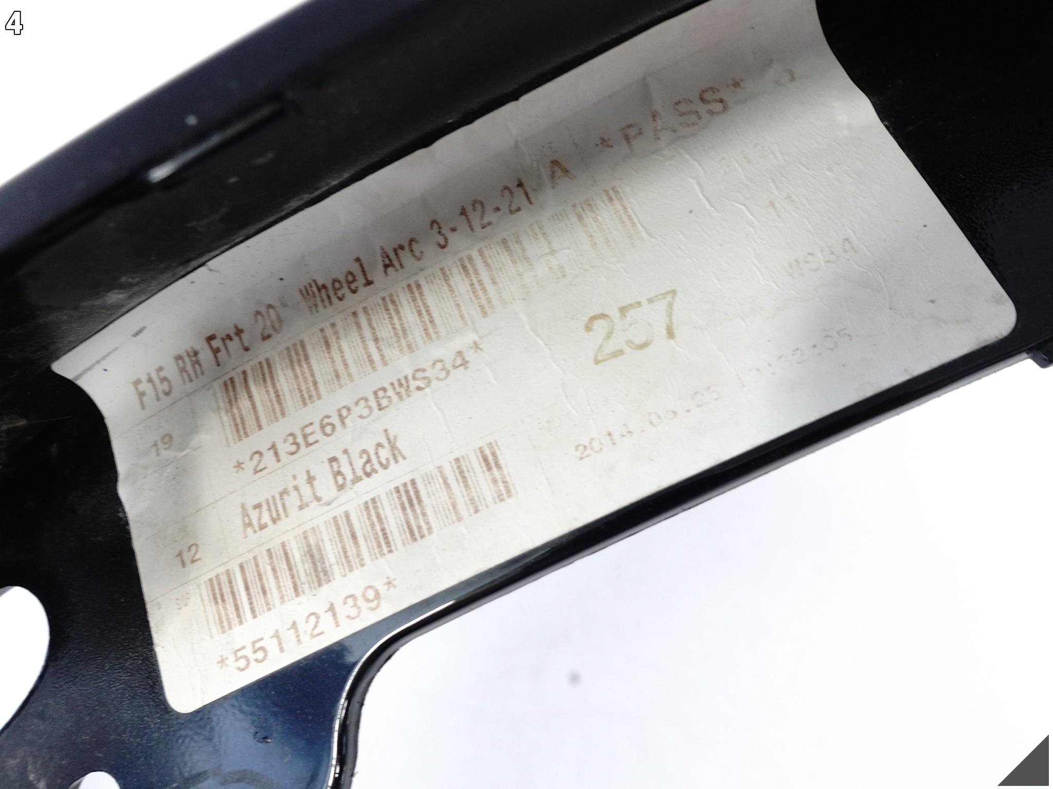 BMW X5 F15 F85 M-PAKIET LISTWA NA BŁOTNIK PRAWA PRZÓD *AZURIT BLACK* BMW X5 F15 F85 M-PAKIET LISTWA NA BŁOTNIK PRAWA PRZÓD *AZURIT BLACK* - obrazek 5