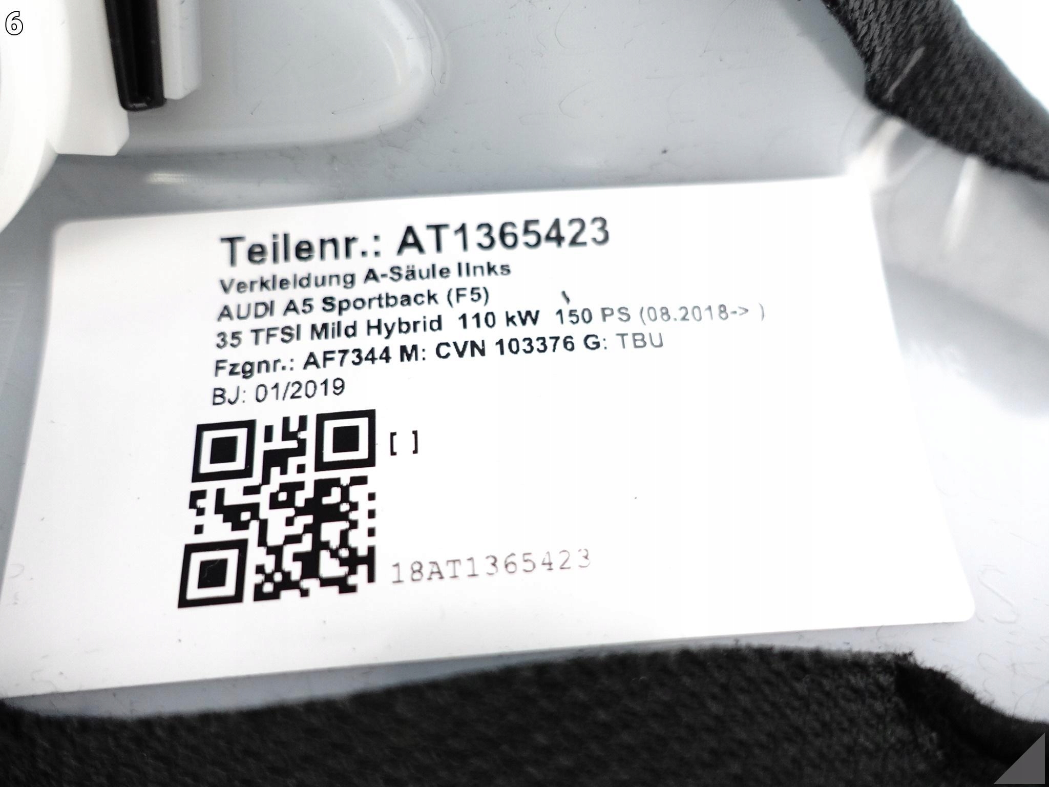 AUDI A5 S5 RS5 8W8 F5 B9 SPORTBACK 16- OSŁONA POSZYCIE SŁUPEK A LEWY AUDI A5 S5 RS5 8W8 F5 B9 SPORTBACK 16- OSŁONA POSZYCIE SŁUPEK A LEWY - obrazek 7