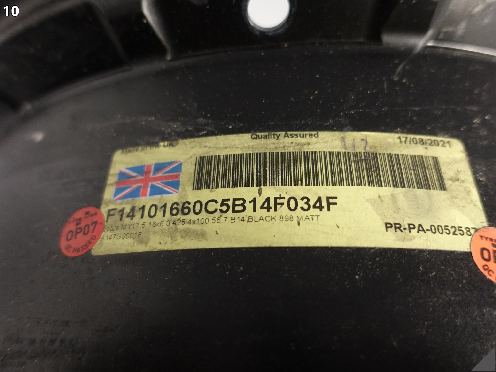 LOTUS ELISE MK2 EXIGE FELGA 6Jx16 ET25 4×100 A147G0001F BLACK 898 MATT LOTUS ELISE MK2 EXIGE FELGA 6Jx16 ET25 4x100 A147G0001F BLACK 898 MATT - obrazek 11