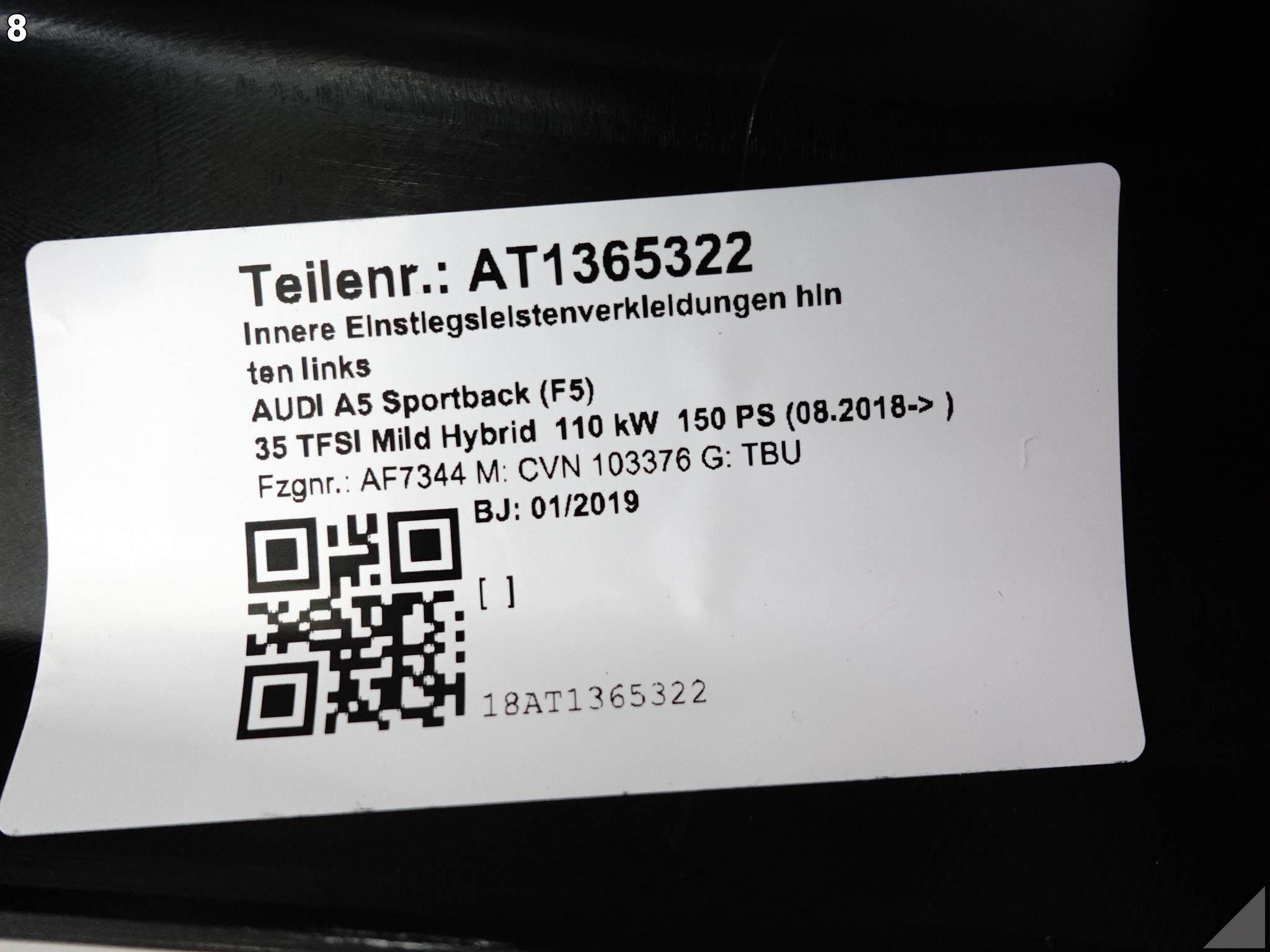 AUDI A5 S5 RS5 8W8 F5 B9 SPORTBACK 16- LISTWA OSŁONA POSZYCIE SŁUPEK C 4PK AUDI A5 S5 RS5 8W8 F5 B9 SPORTBACK 16- LISTWA OSŁONA POSZYCIE SŁUPEK C 4PK - obrazek 9