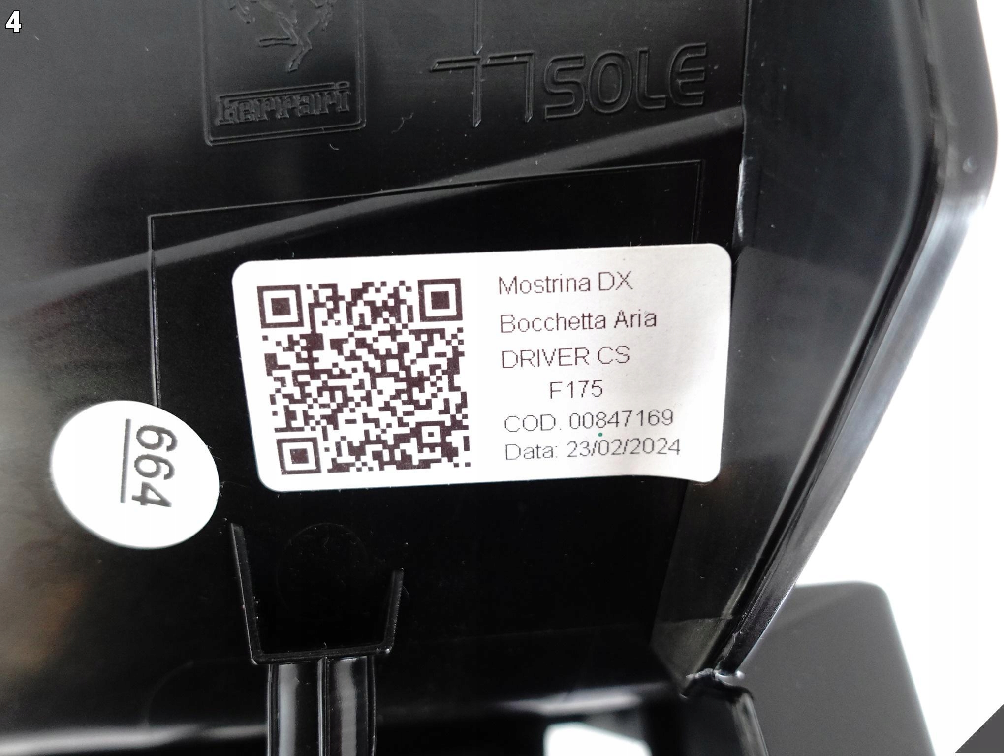 FERRARI PUROSANGUE F175 23- KRATKA NAWIEWU PRAWA KOKPIT OSŁONA DEKOR FERRARI PUROSANGUE F175 23- KRATKA NAWIEWU PRAWA KOKPIT OSŁONA DEKOR - obrazek 5