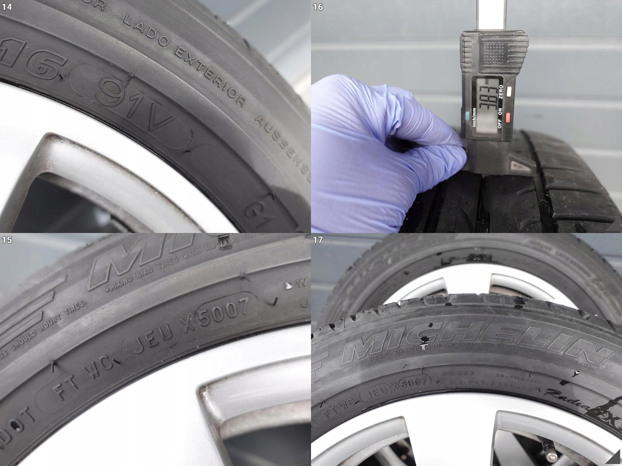 MB C-KLASA W204 7JX16 ET43 MICHELIN+DUNLOP 205/55 FELGI+OPONY LATO 3,5MM MB C-KLASA W204 7JX16 ET43 MICHELIN+DUNLOP 205/55 FELGI+OPONY LATO 3,5MM - obrazek 6