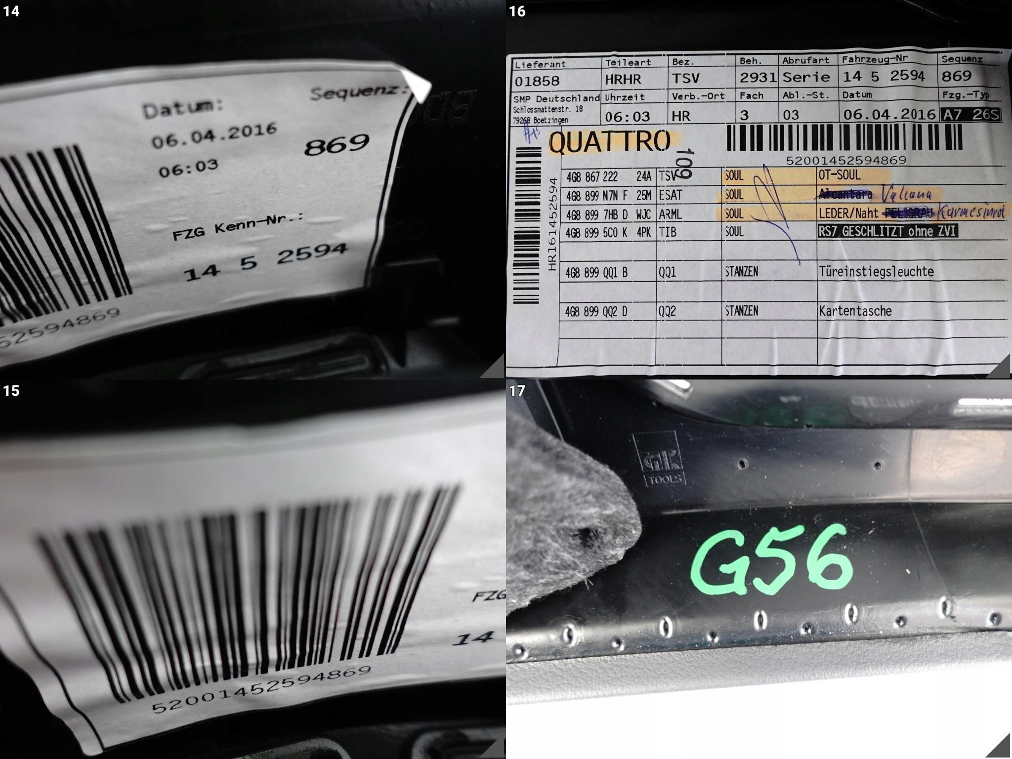 AUDI RS7 S7 A7 4G8 C7 10-18 TAPICERKA BOCZEK DRZWI PRAWA TYŁ EXCLUSIVE AUDI RS7 S7 A7 4G8 C7 10-18 TAPICERKA BOCZEK DRZWI PRAWA TYŁ EXCLUSIVE - obrazek 12