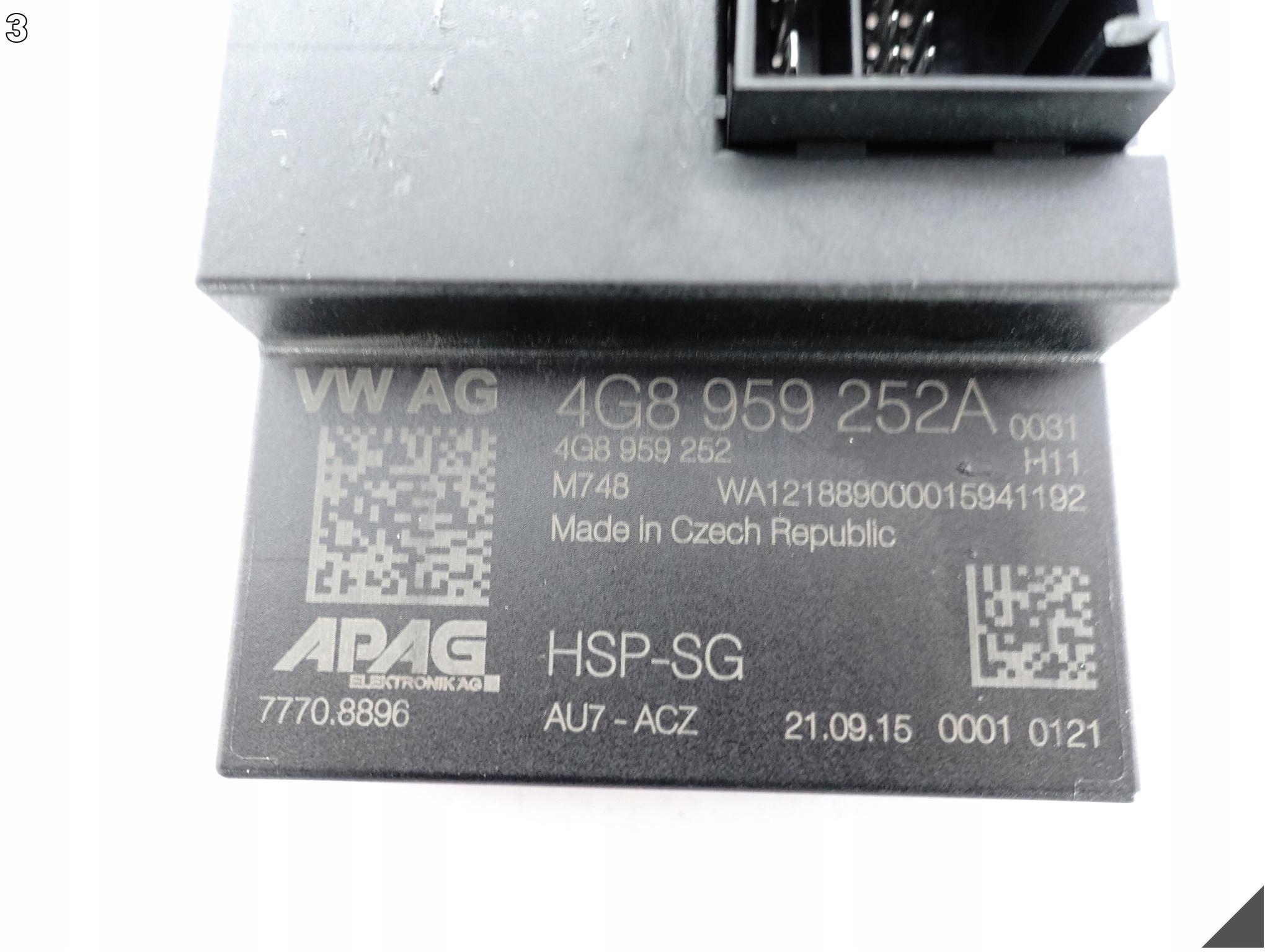 AUDI A7 S7 RS7 4G8 C7 LIFT 14-18 MODUŁ STEROWNIK SPOILERA TYŁ 4G8959252A AUDI A7 S7 RS7 4G8 C7 LIFT 14-18 MODUŁ STEROWNIK SPOILERA TYŁ 4G8959252A - obrazek 4