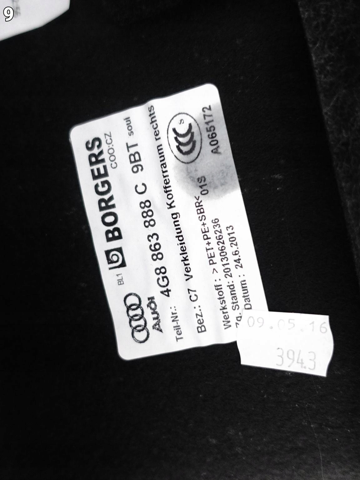AUDI RS7 S7 A7 4G8 C7 10-18 LIFT BOCZEK TAPICERKA BAGAŻNIKA PRAWA 9BT AUDI RS7 S7 A7 4G8 C7 10-18 LIFT BOCZEK TAPICERKA BAGAŻNIKA PRAWA 9BT - obrazek 10