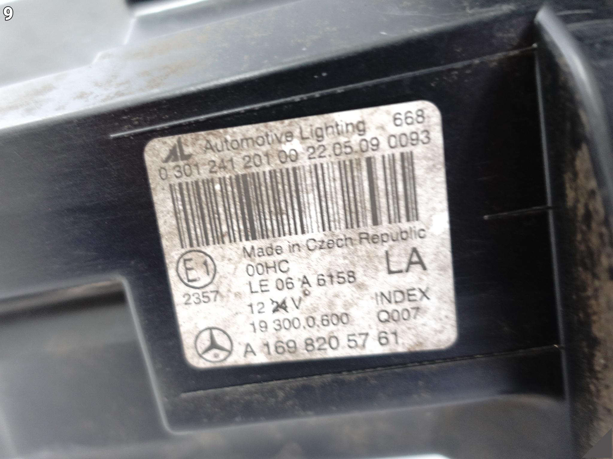 MERCEDES A-KLASA II W169 LIFT 08-12 LAMPA ZWYKŁA HALOGEN LEWA PRZÓD EUROPA MERCEDES A-KLASA II W169 LIFT 08-12 LAMPA ZWYKŁA HALOGEN LEWA PRZÓD EUROPA - obrazek 10