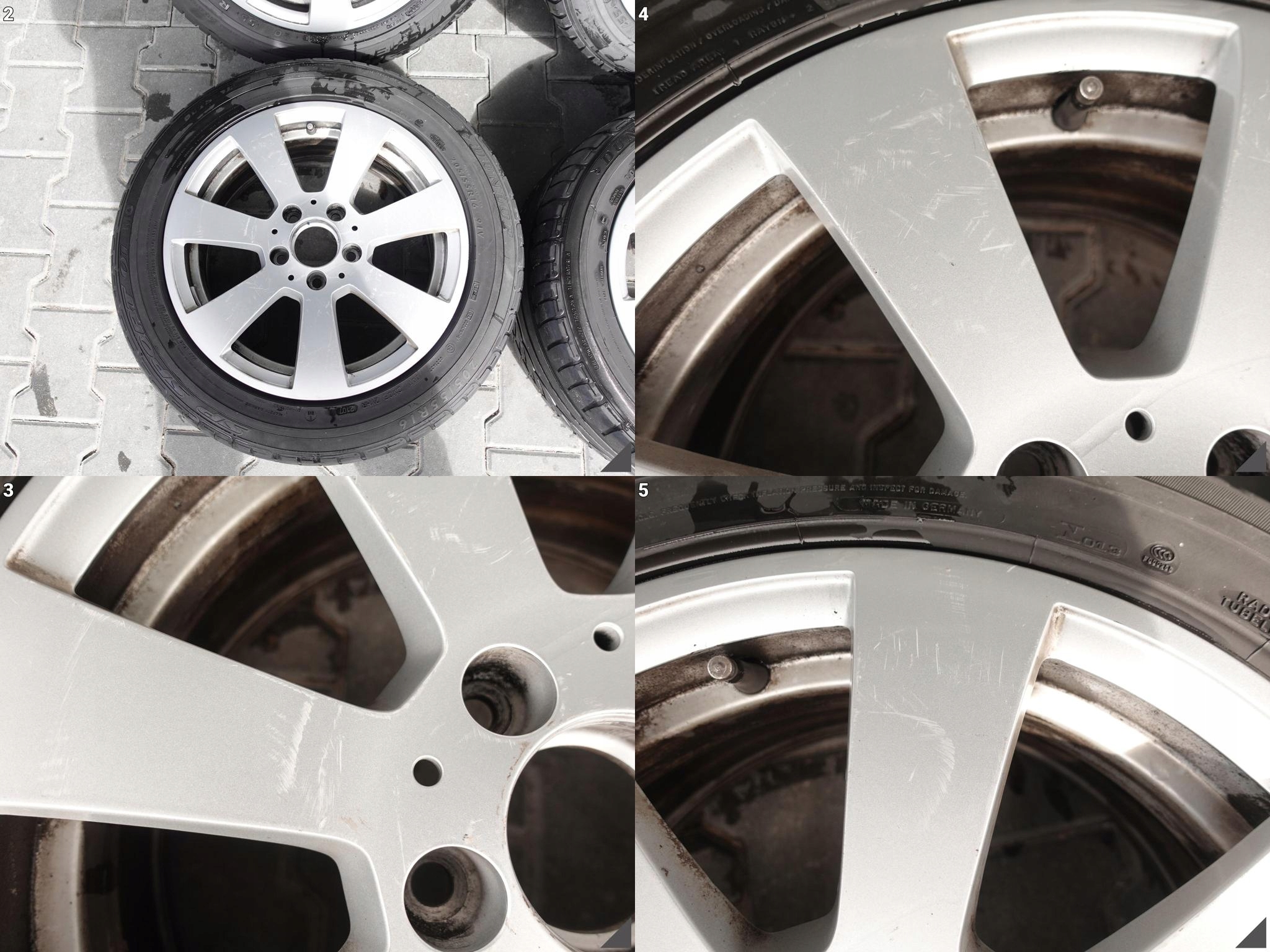 MB C-KLASA W204 7JX16 ET43 MICHELIN+DUNLOP 205/55 FELGI+OPONY LATO 3,5MM MB C-KLASA W204 7JX16 ET43 MICHELIN+DUNLOP 205/55 FELGI+OPONY LATO 3,5MM - obrazek 3
