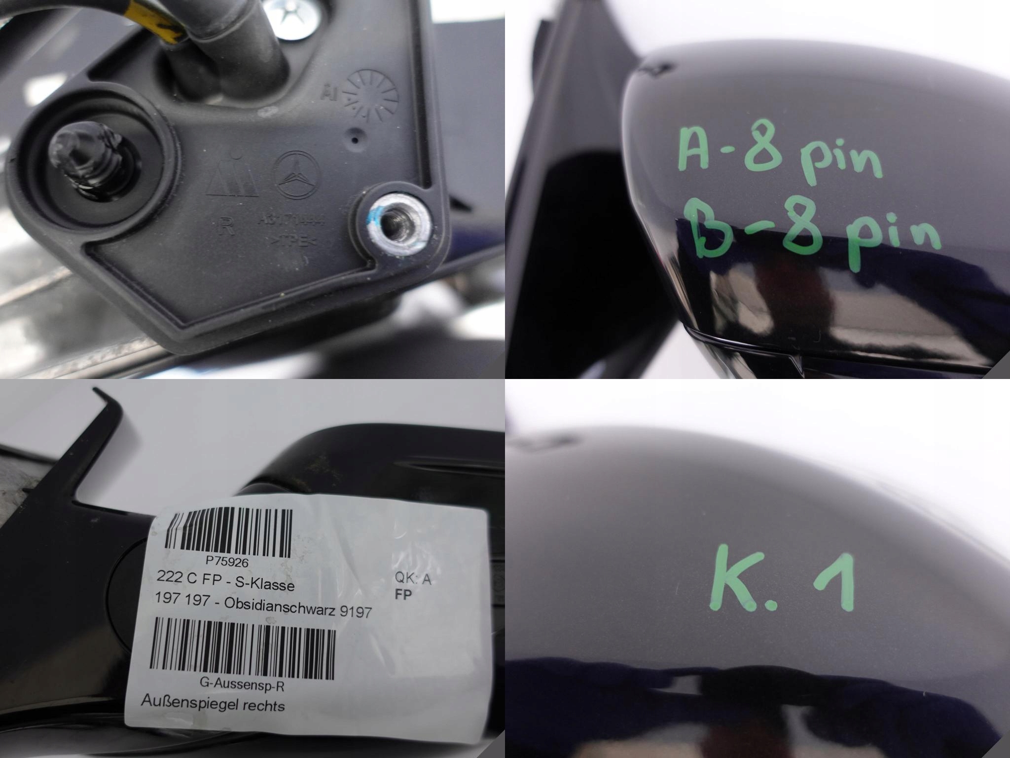 MERCEDES S W222 LUSTERKO ASYSTENT+KAMERA 8+8PIN EU MERCEDES S W222 LUSTERKO ASYSTENT+KAMERA 8+8PIN EU - obrazek 12