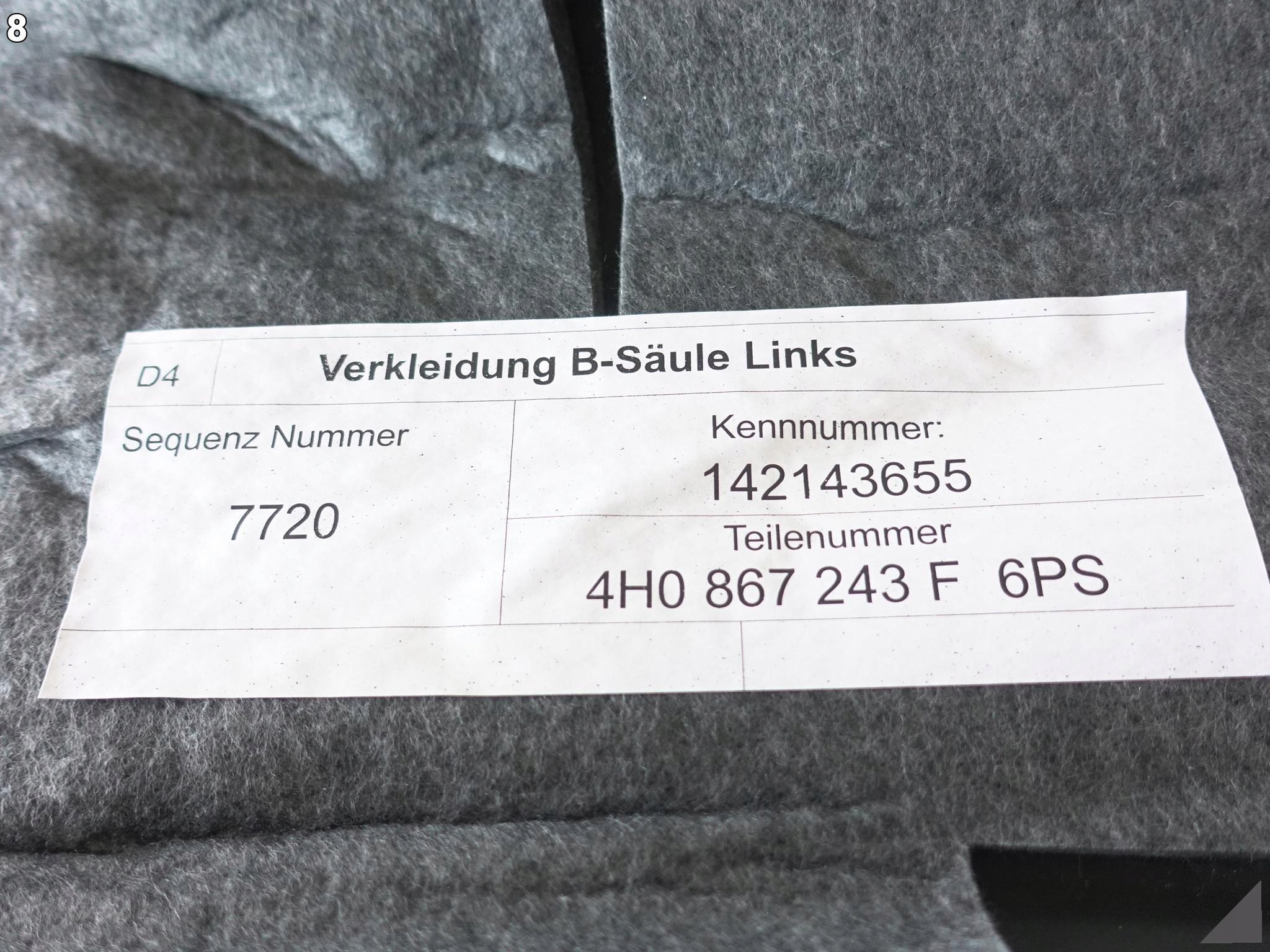 AUDI A8 4H0 D4 LIFT 13-17 OSŁONA POSZYCIE LEWEGO SŁUPKA B CHROM 6PS AUDI A8 4H0 D4 LIFT 13-17 OSŁONA POSZYCIE LEWEGO SŁUPKA B CHROM 6PS - obrazek 9