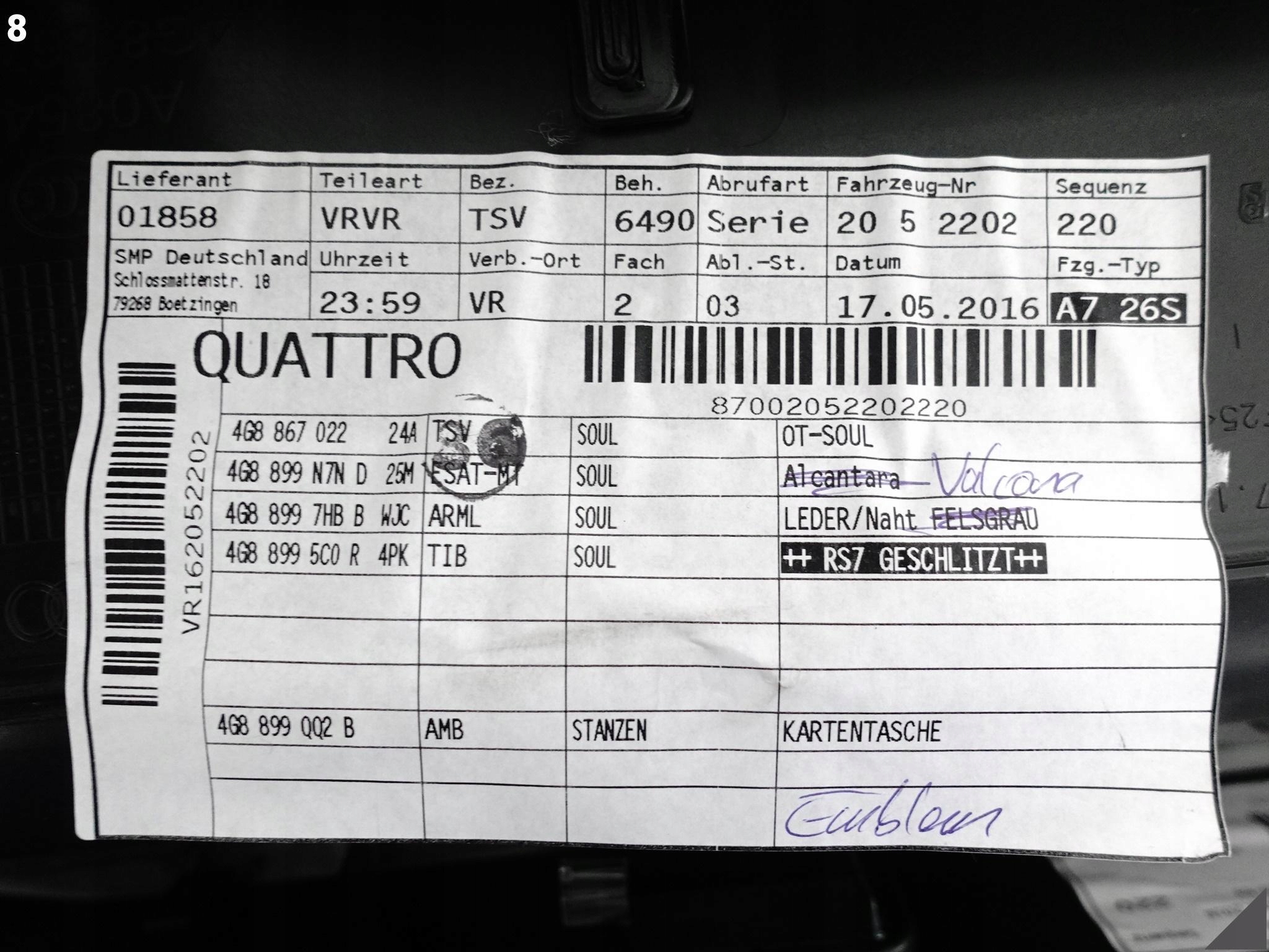 AUDI RS7 S7 A7 4G8 C7 10-18 TAPICERKA BOCZEK DRZWI PRAWA PRZÓD EXCLUSIVE AUDI RS7 S7 A7 4G8 C7 10-18 TAPICERKA BOCZEK DRZWI PRAWA PRZÓD EXCLUSIVE - obrazek 9
