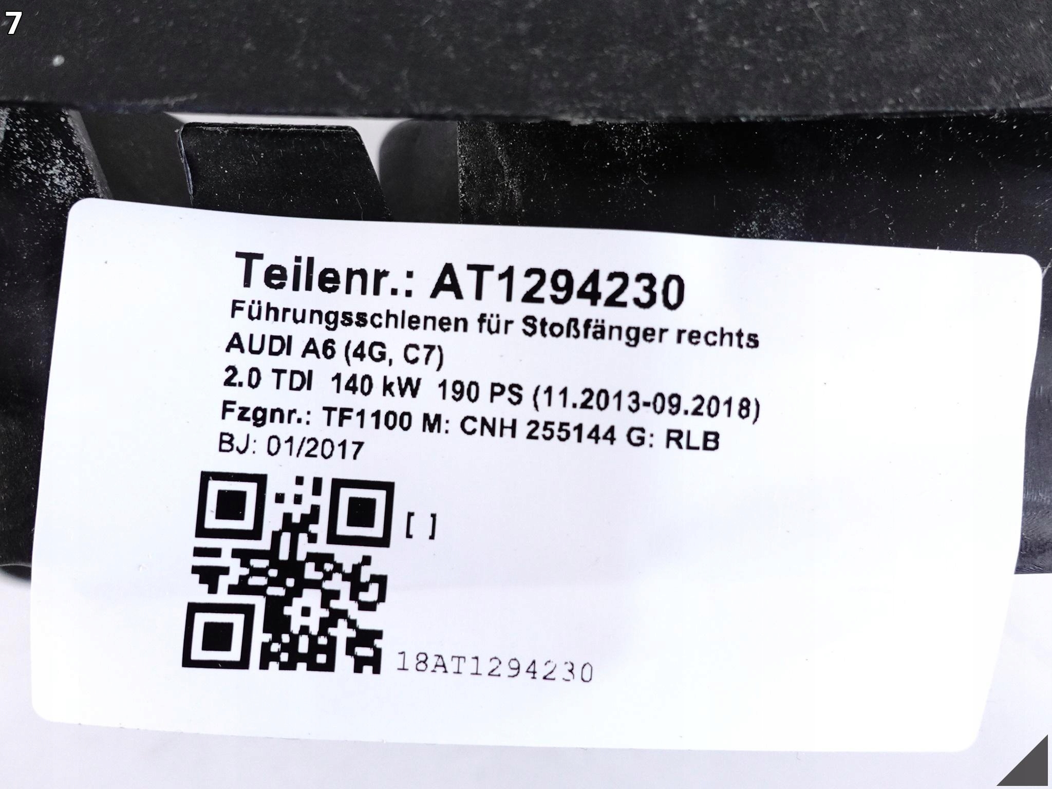 AUDI A6 C7 4G0 LIFT 14-18 ŚLIZG MOCOWANIE W ZDERZAK TYŁ LIMUZYNA / SEDAN AUDI A6 C7 4G0 LIFT 14-18 ŚLIZG MOCOWANIE W ZDERZAK TYŁ LIMUZYNA / SEDAN - obrazek 8