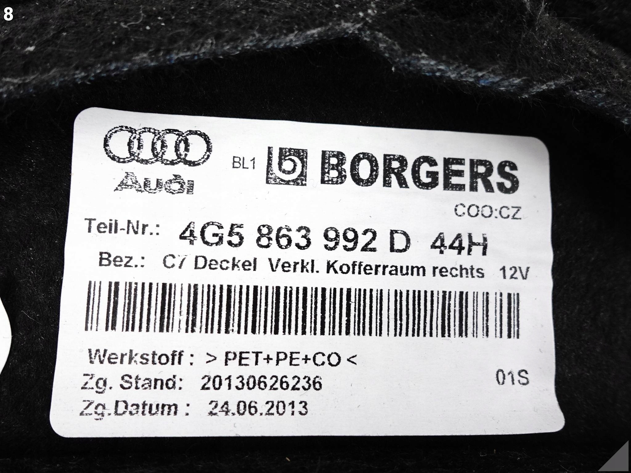 AUDI A6 S6 C7 4G0 10-18 LIFT LIMUZYNA SEDAN BOCZEK TAPICERKA BAGAŻNIK PRAWY AUDI A6 S6 C7 4G0 10-18 LIFT LIMUZYNA SEDAN BOCZEK TAPICERKA BAGAŻNIK PRAWY - obrazek 9